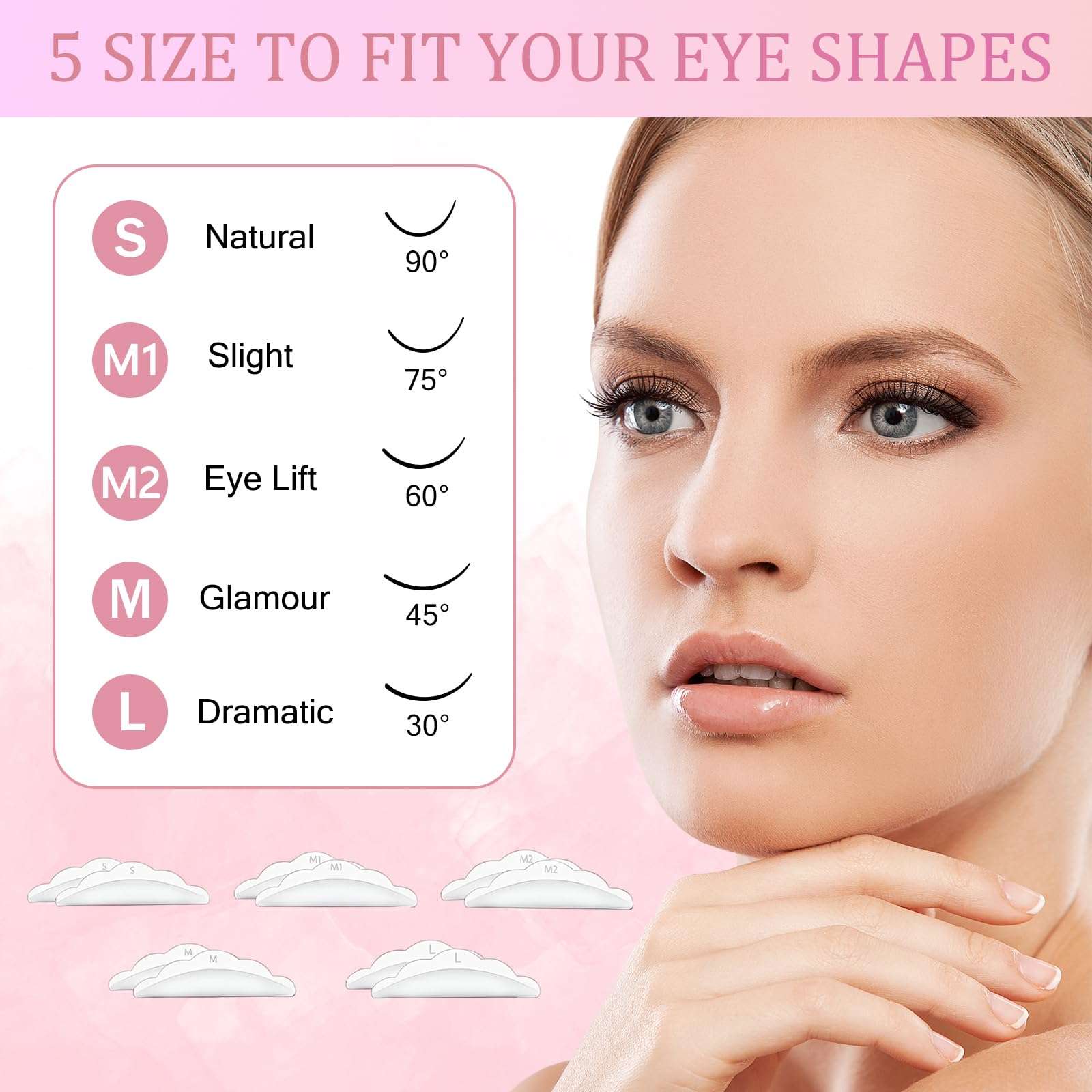 TULIYET Lash Lift Kit, Professional Eyelash Curling Lash Extension Set, Lash Extensions, Brow Lamination Kit, Long Lasting 6-8Weeks - Pink 5