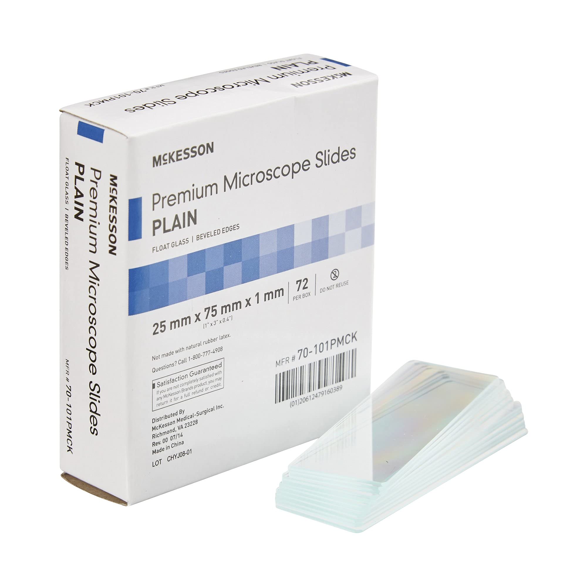 McKesson 70-101PMCK Microscope Slide 25 x 75 x 1 mm Plain (Pack of 72) 1