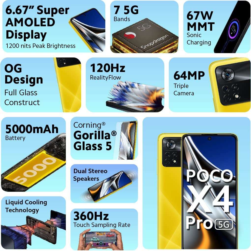POCO X4 Pro 5G (Yellow, 6GB RAM 128GB Storage) 2