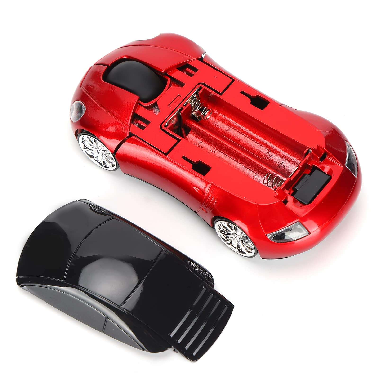 Smart Car Shaped Mouse, Portable 2.4G Cordless Mouse with USB Receiver for Office Laptop Computer Tablet, Optical Positioning High Precision (Red) 5