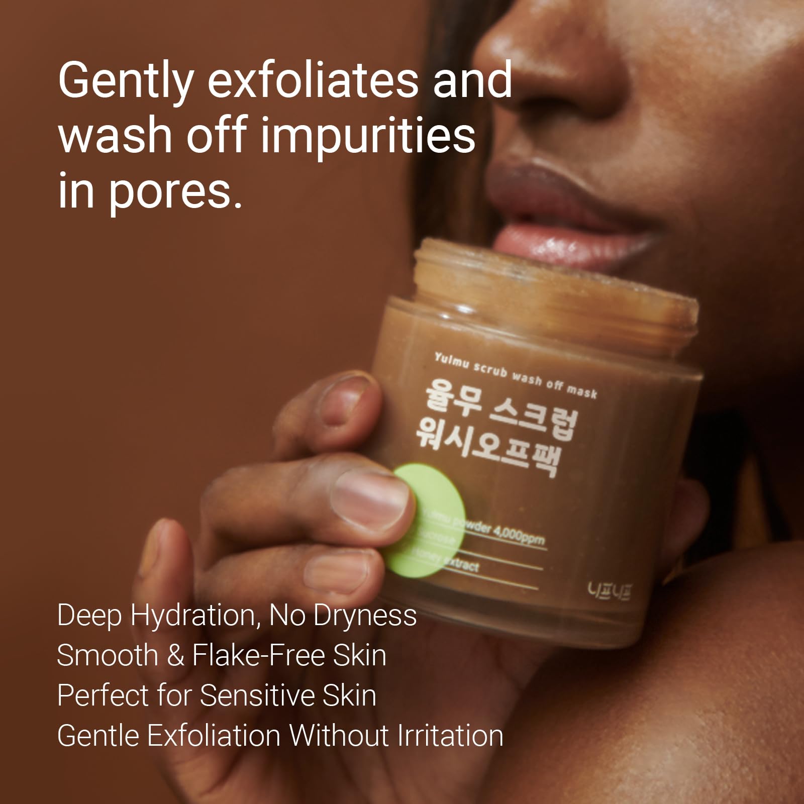 NEAF NEAF Yulmu Scrub Wash-Off Pack, Gently Exfoliates the Skin/Pore Cleansing and Hydrating with Sucroce & Honey Extract, Clear Complexion, Korean Skincare for All Skin Types (4.23 oz/120 g) 3