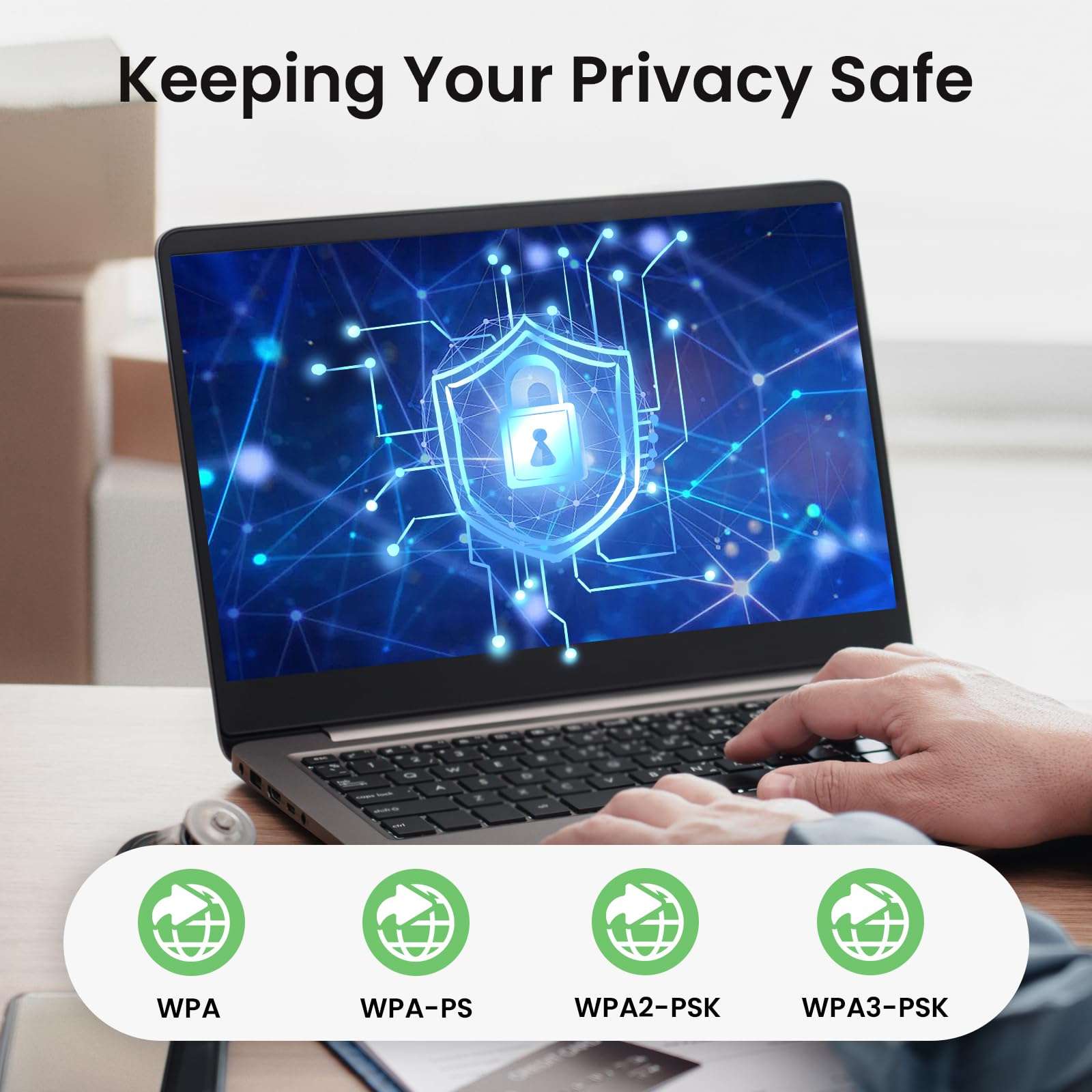 USB WiFi 6 Adapter, AX1800 WiFi Adapter with 5GHz/2.4GHz Dual Band, WPA3 Network Security, Mini WiFi AC Wireless Network for Desktop Laptop PC Support Windows 7/8/ 10(Light Black) 5