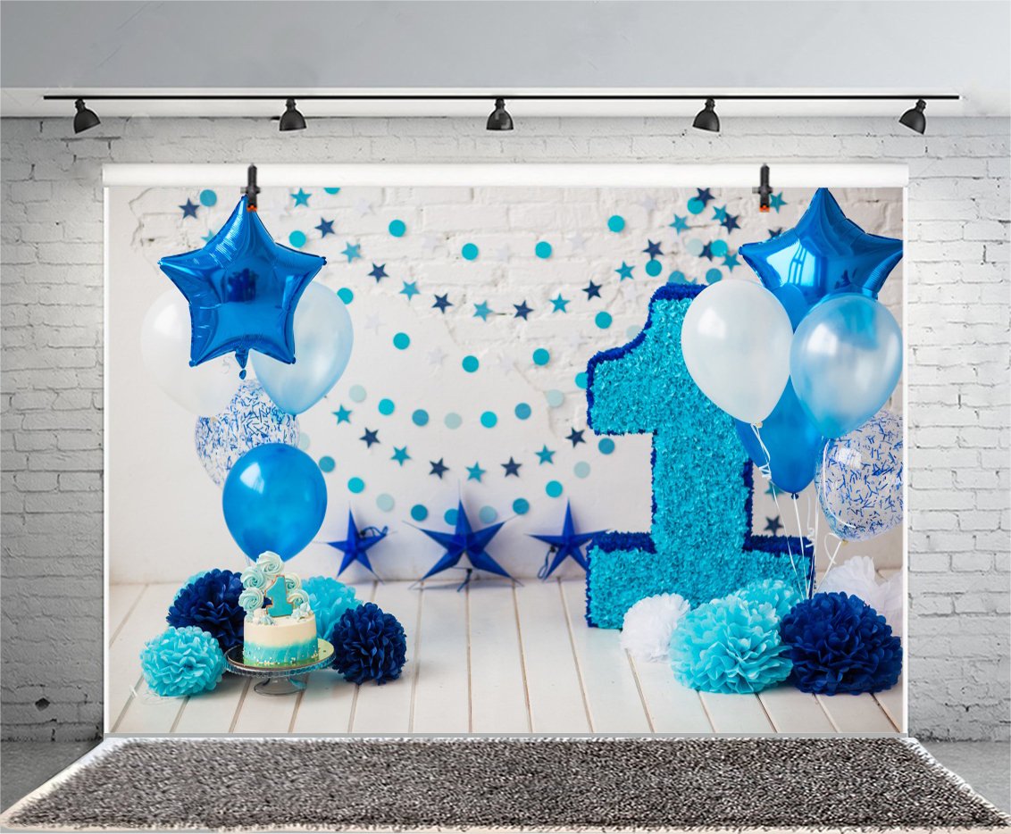 Yeele 8x6ft Photography Backdrop 1St Birthday Photo Booth Background Paper Flowers Balloons Cake Smash Wood Floor Girl Boy Baby One Year Old Party Decoration Shoot Vinyl Studio Props 4
