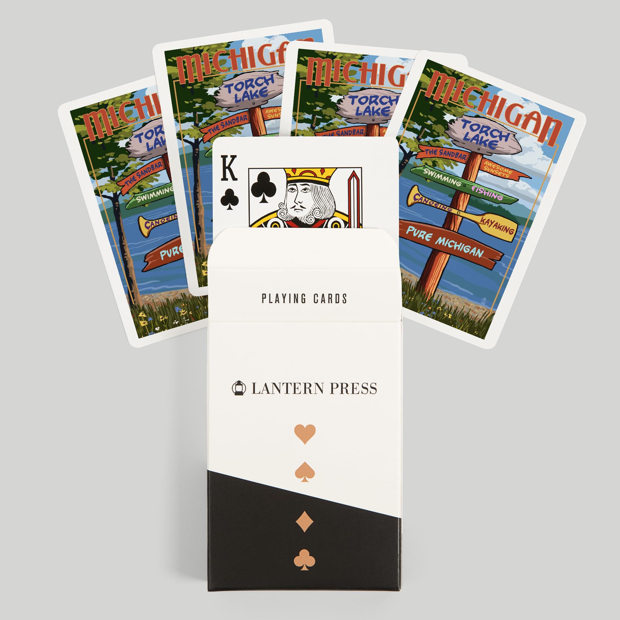 Lantern Press Torch Lake, Michigan, Pure Michigan, Sign Destinations (52 Playing Cards, Poker Size Card Deck with Jokers) 6