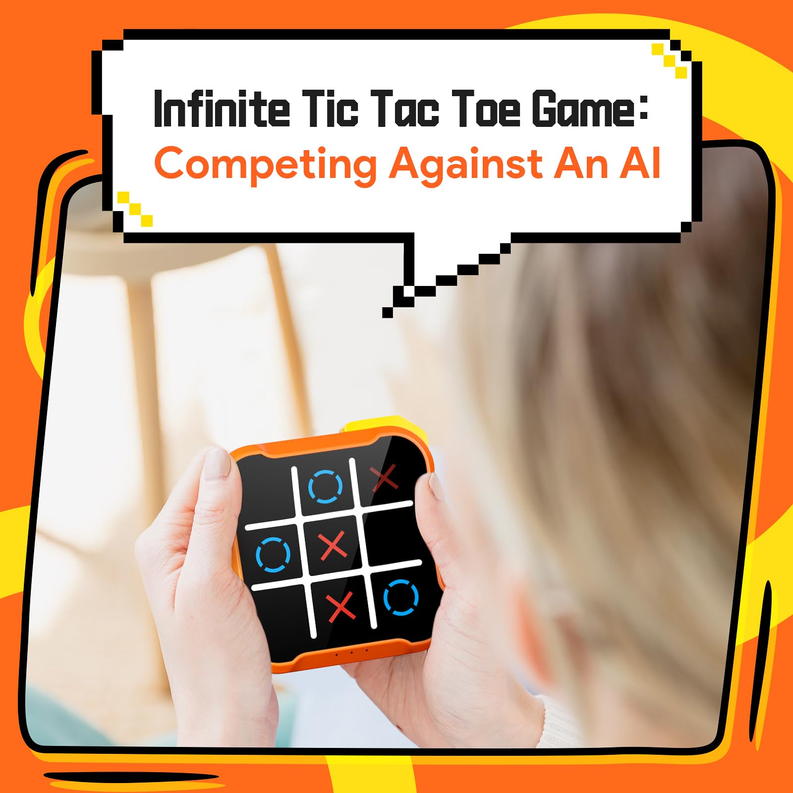 Electronic Tic Tac Toe Game, 3-in-1 Handheld Puzzle Game Console, Portable Educational Board Games on Trip, New Year Birthday for Kids and Adults 3