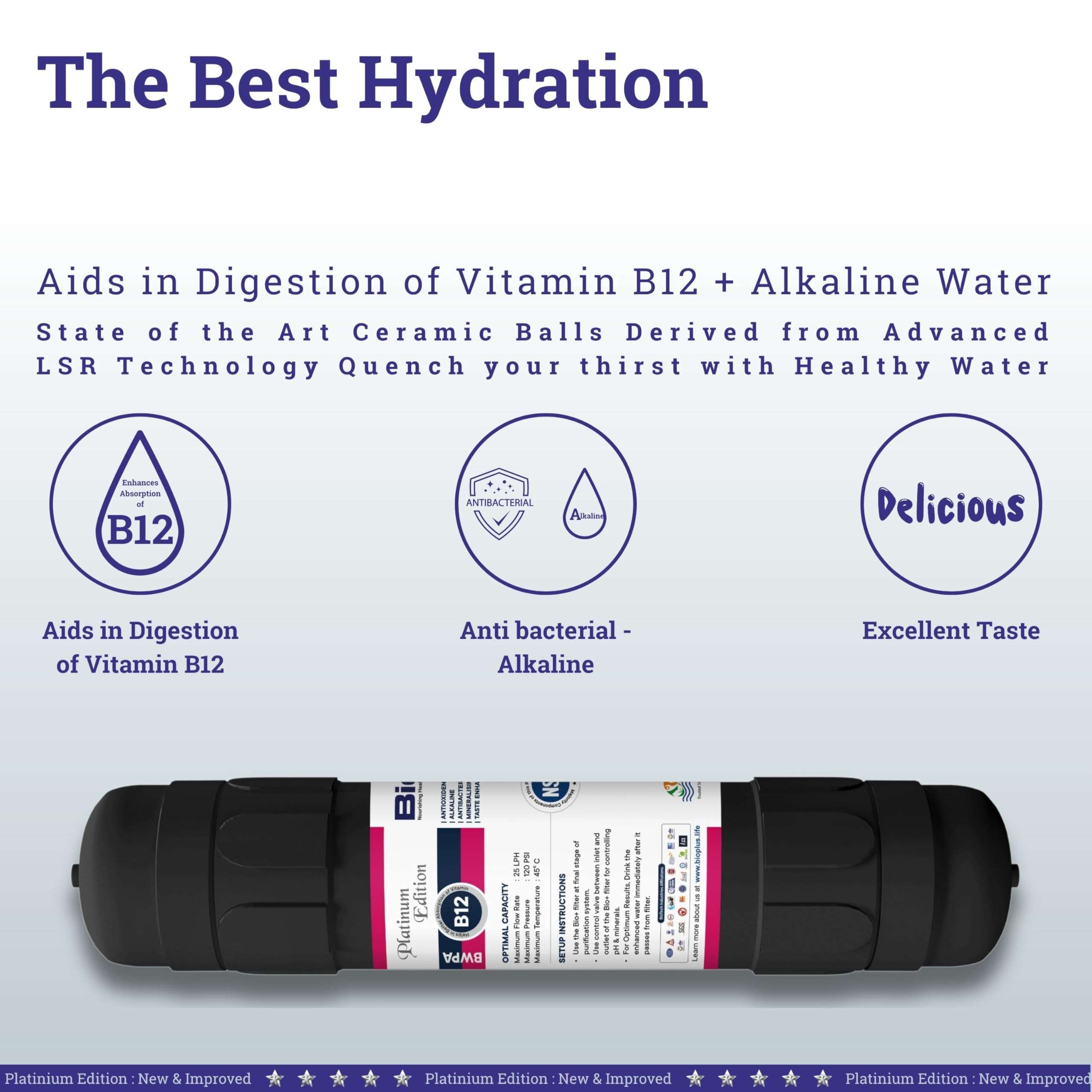 Bio+ B12 Water Filter: Enhance B12 Absorption, Improve Digestion, and Enjoy Refreshing Water - NSF Certified, 10,000L Capacity 3