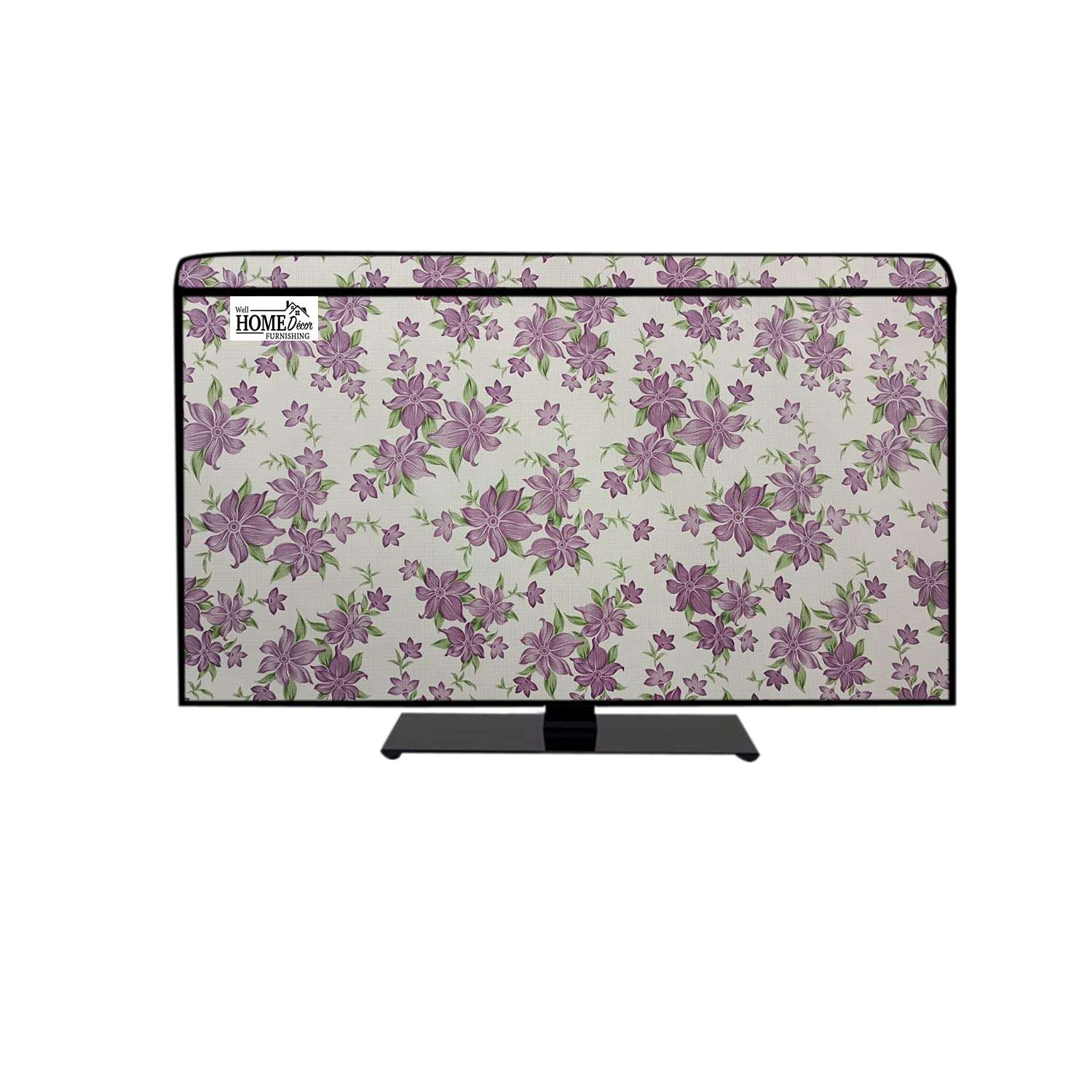 wellhome decor Furnishing Multicolor Printed 40 Inches LED TV Cover fit with Transparent Polythene Layer (All Models) 1