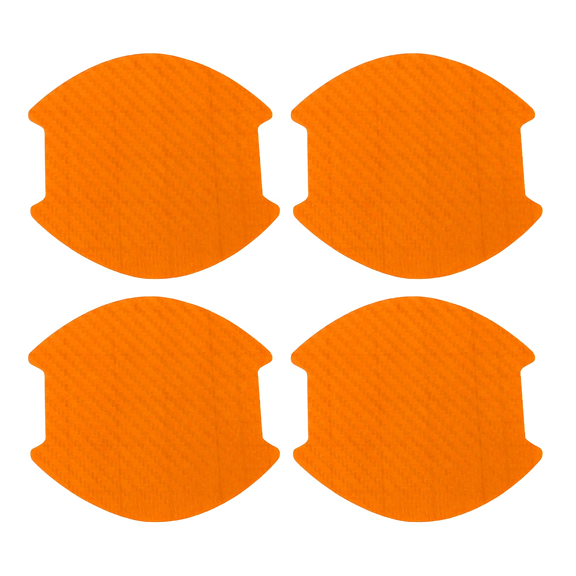 Motoforti Universal 3D Car Door Handle Cup Sticker Anti-Scratch, PVC, Orange, 4 Pcs 99x100mm