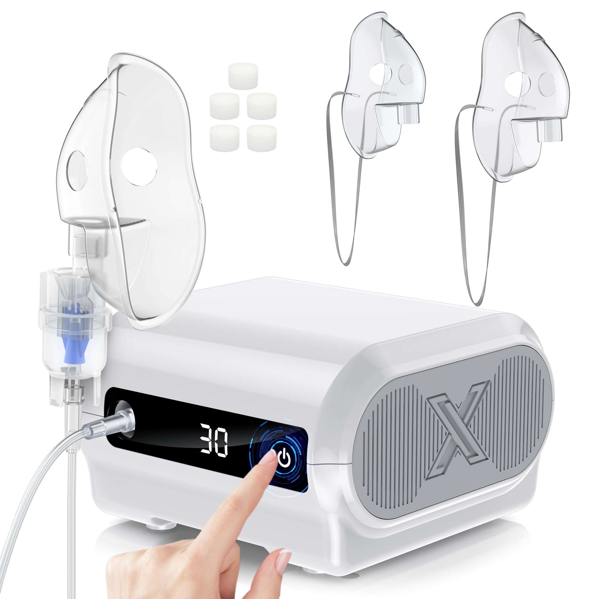 Smart Digital Display Nebulizer Machine for Adults and Kids, Compression Nebulizer for Breathing Treatment, Jet Nebulizer with Timing Function for Home Hailie Sensor NF0109 1