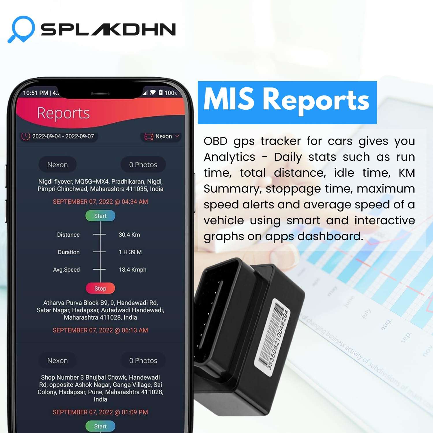GPS Tracker car OBD is a Plug and Play GPS Device for Car, SUV and All Other Vehicle with ODB-2 Port | Mini GPS Tracking Device with Anti Theft Alarm from SPLAKDHN car GPS Tracking Device 5