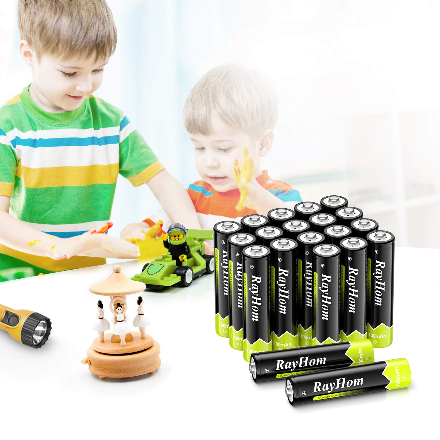 RayHom AAA Rechargeable Batteries 1100mAh Ni-MH Battery (20 Pack) 2