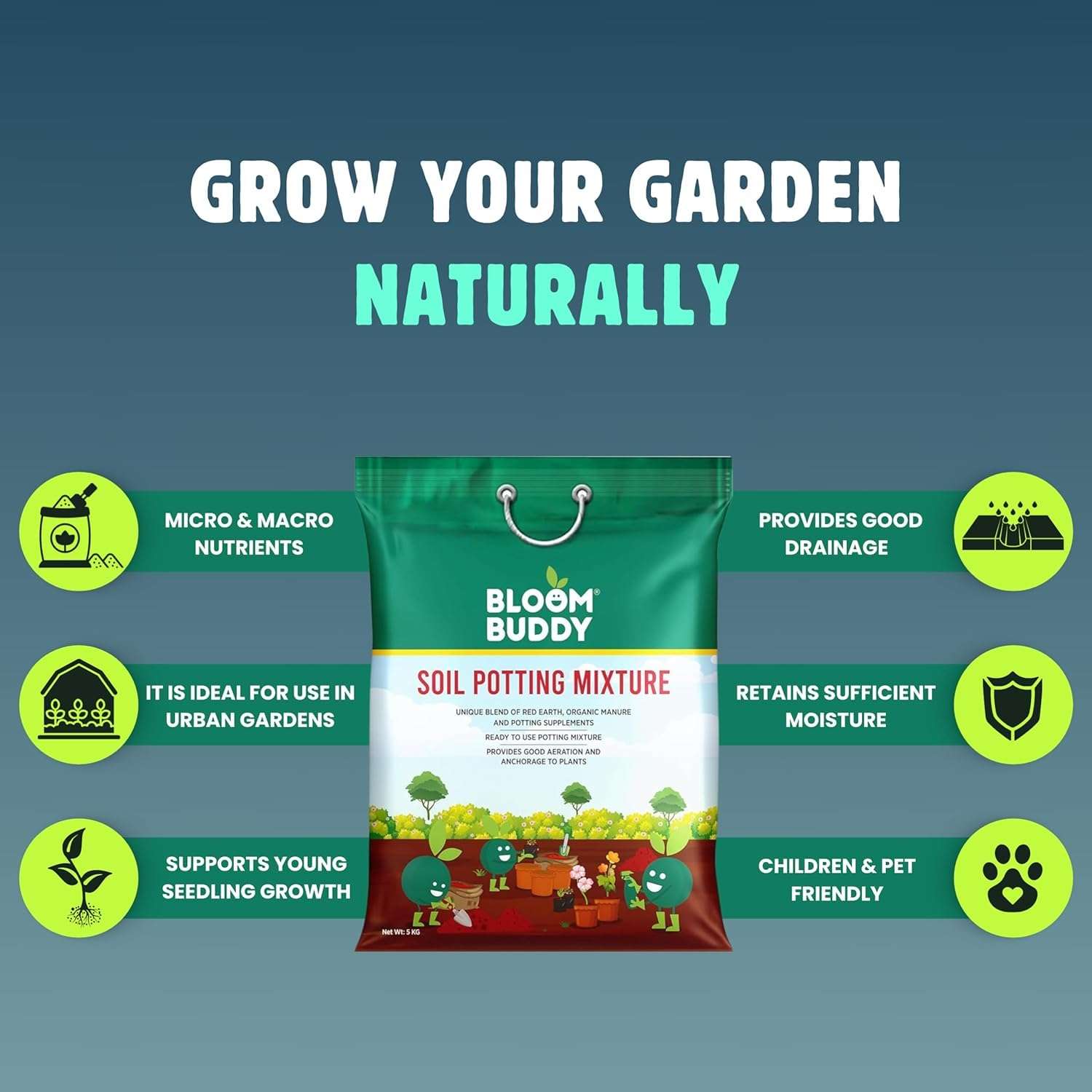 BloomBuddy Premium Earth Magic Potting Soil Mix 5kg | Organic Potting Mix for All Plants | Cocopeat, Vermicompost & Nutrient Rich Blend | Ready to Use | For Home & Terrace Gardening 6