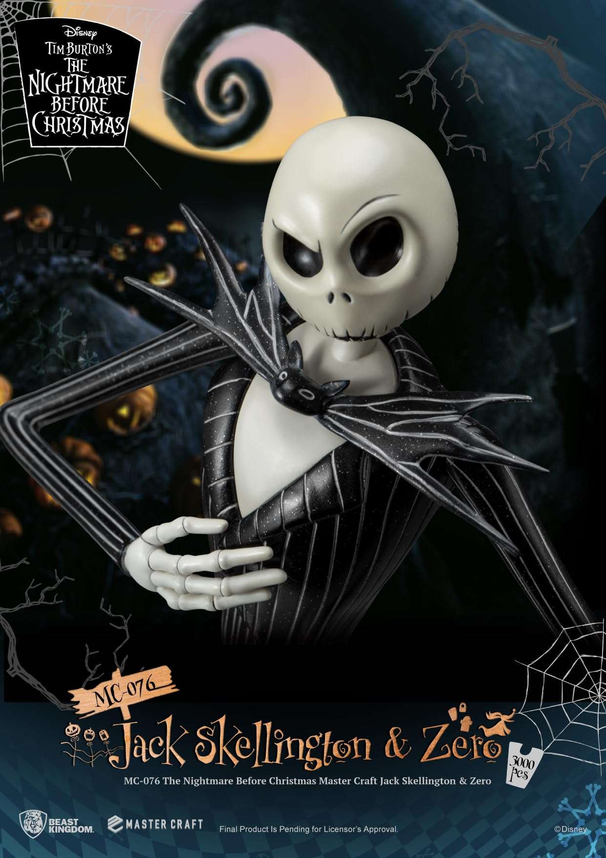 The Nightmare Before Christmas: Jack Skellington & Zero MC-076 Master Craft Statue 6