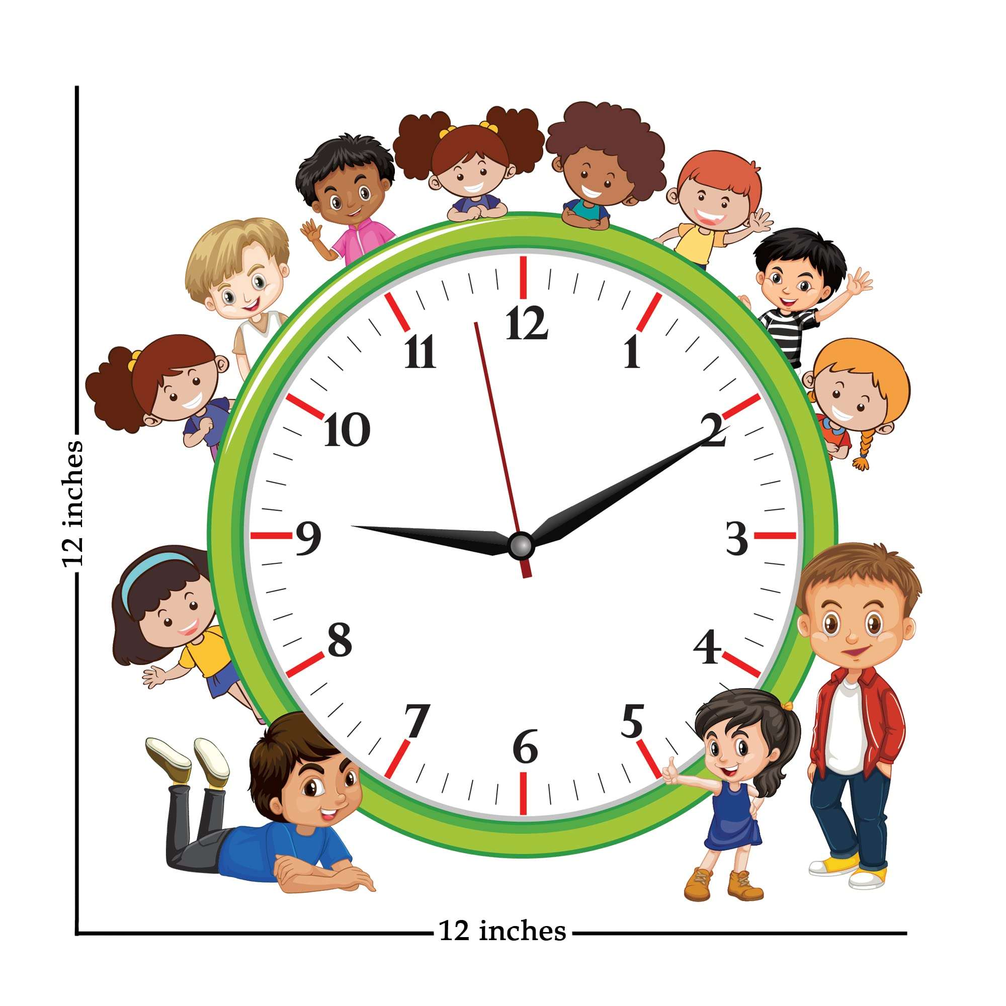 Personalized Vector Illustration Cartoon Kids Wall Clock for Gifting Or Home Décor 3