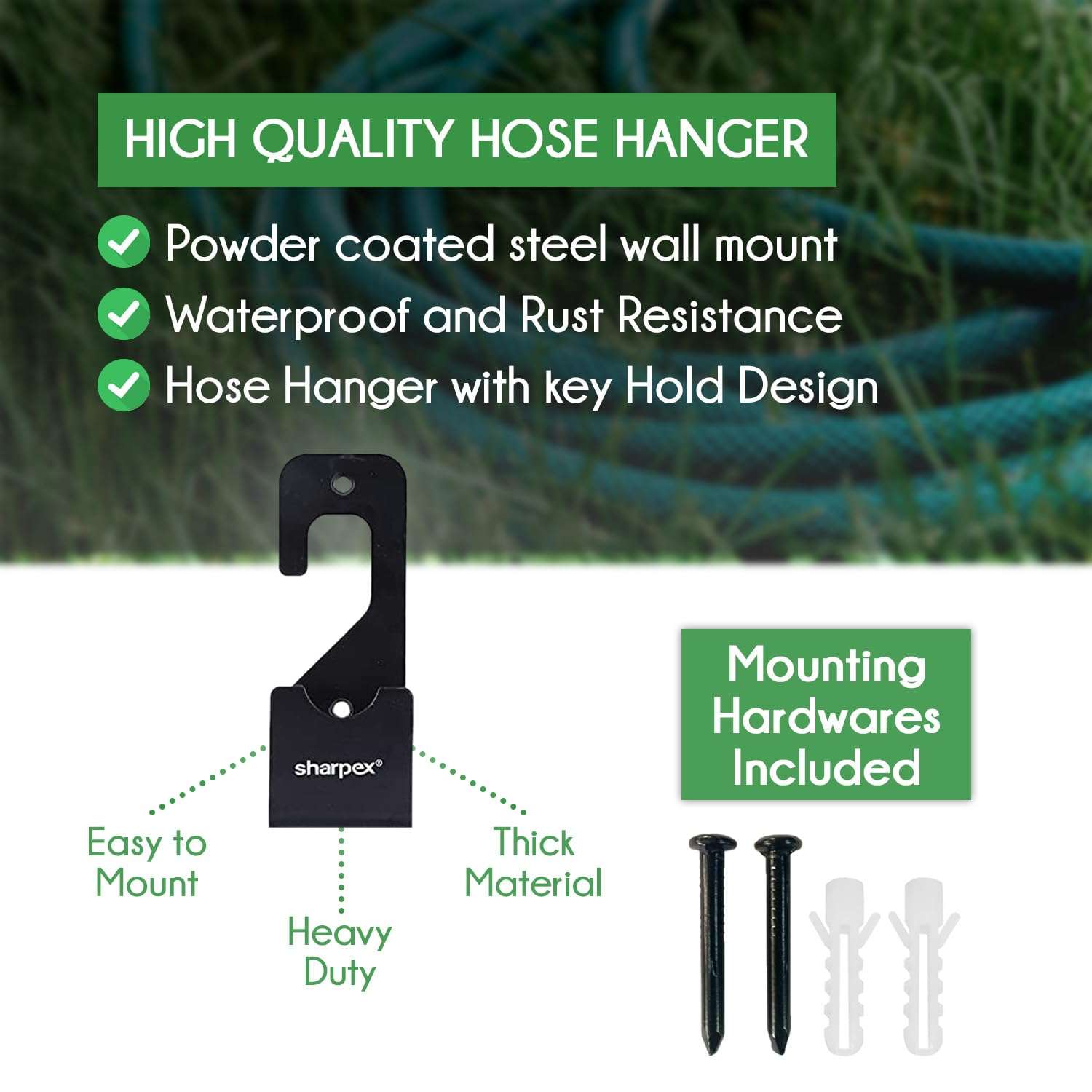 Sharpex DIY Hose Hanger for Garden Pipe - Garden Pipe Holder Wall Mounted for Garden 4