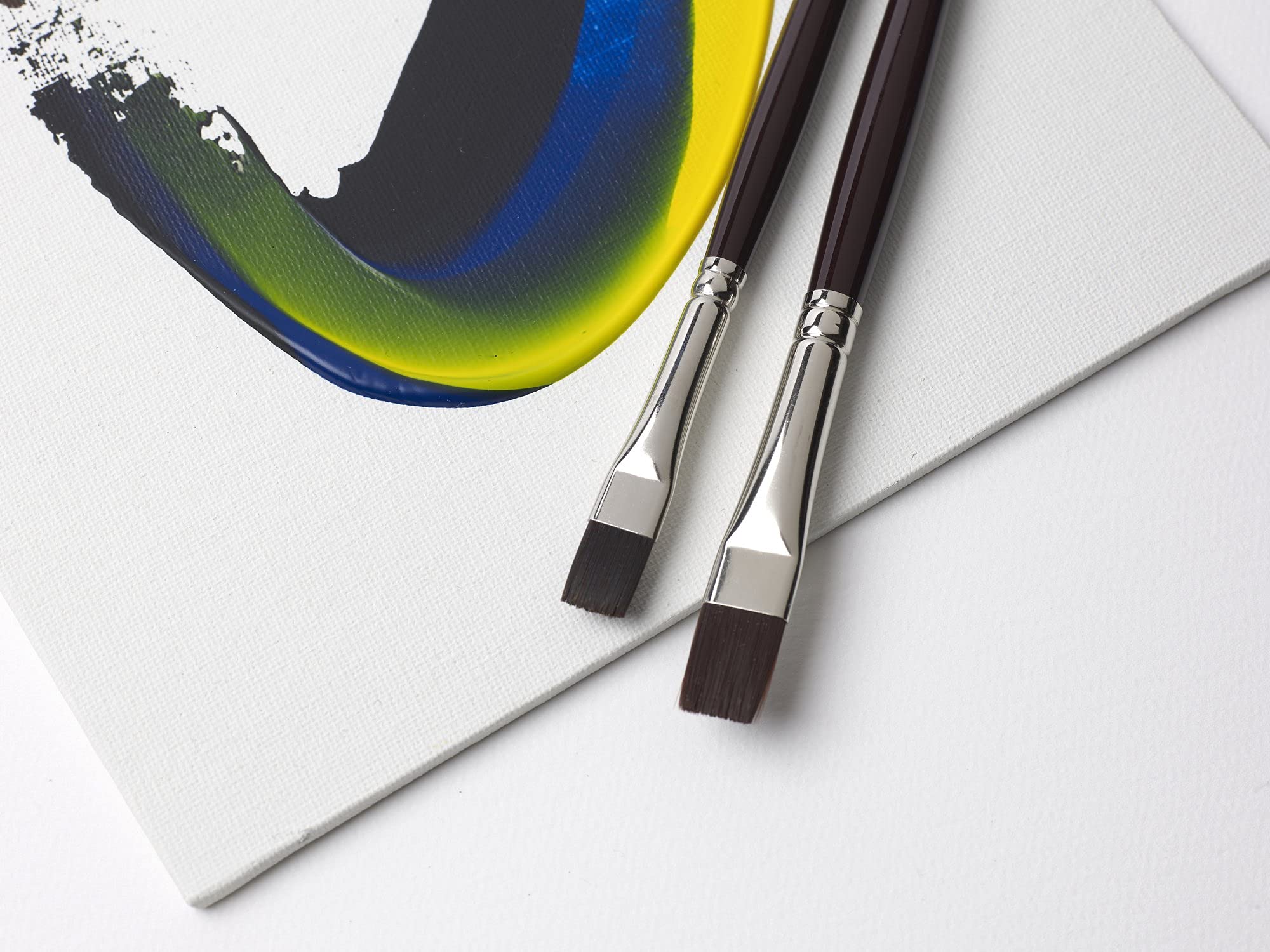 Winsor & Newton Galeria Synthetic Filament Brush for Acrylic Painting Set - Round (2) Flat (8) Filbert (4) - Pack of 3, with Maximum Colour Holding Capacity, Strong, Resilient and Flexible 4