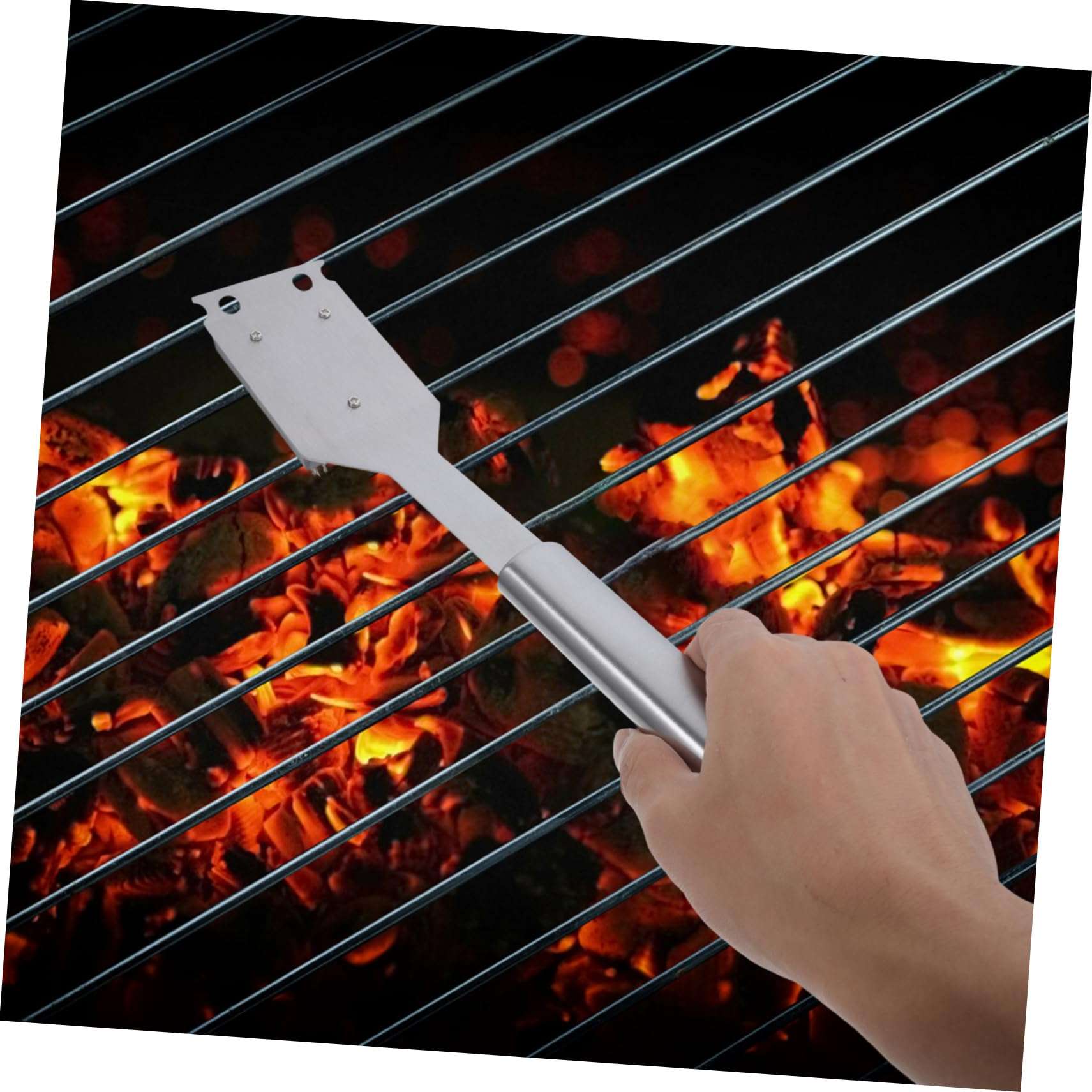 BESPORTBLE Set Cleaning Brush Grills Scrapers Accessories Grilling Barbecue Grill Brush Charcoal Scrubber Barbecues Barbeque Scrapper Tool Grill Cleaner Outdoor for Silver Stainless Steel 6