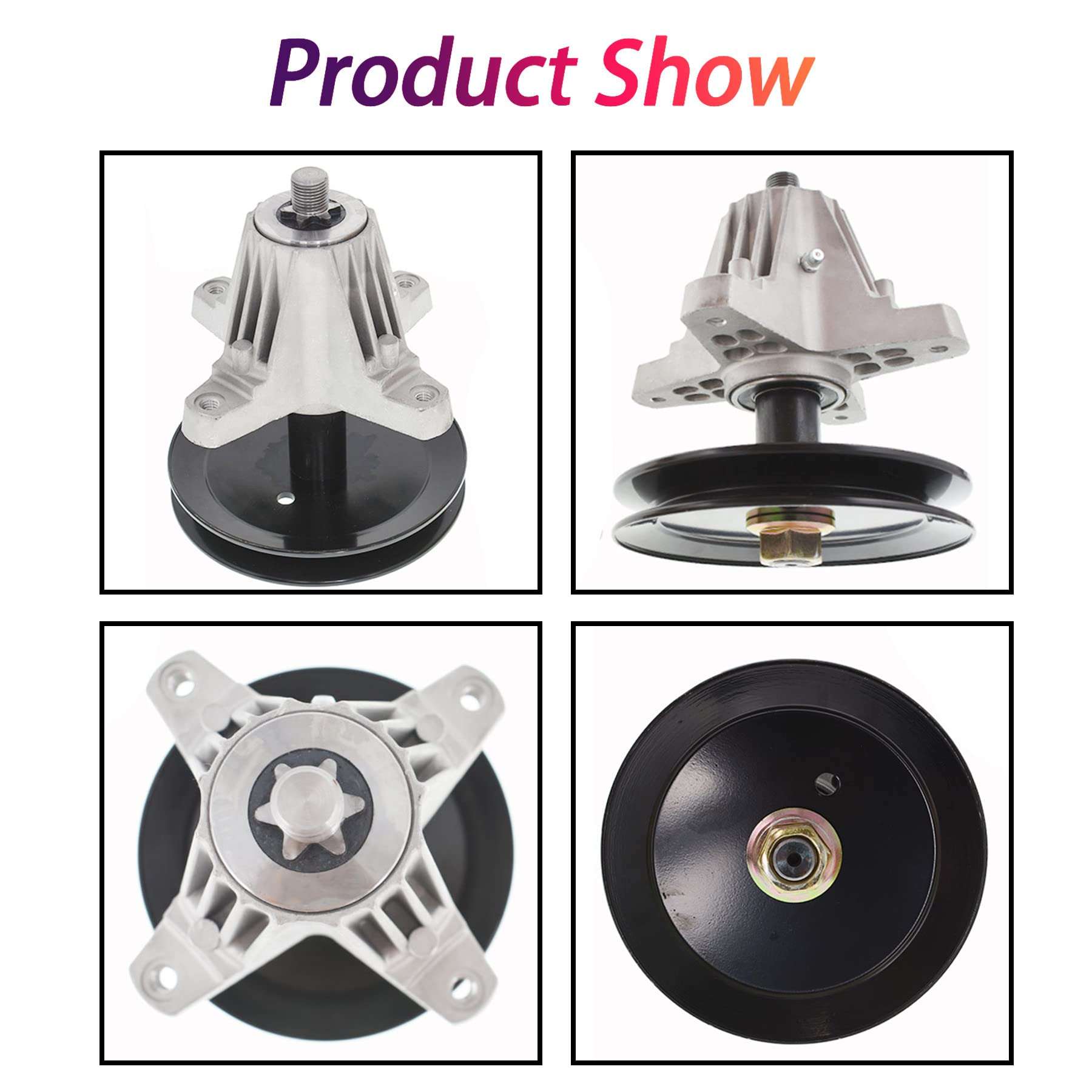 918-06991 2-Pack Spindle Assemblies W/Pulley Bolts Replacement for MTD 618-06991 T1000 T1200 T1400 T1800 LT4200 3