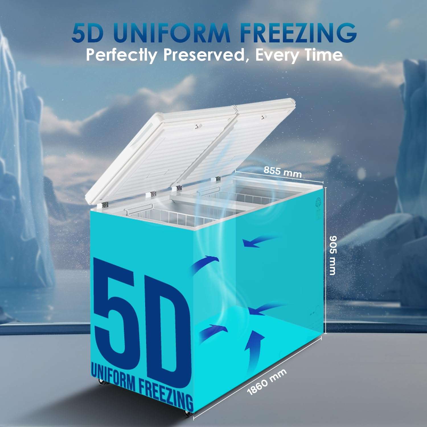 Haier 788 Ltr-5 STAR Rating, Double Door Convertible Hard Top Deep Freezer with 5 Side Cooling (White, HFC-788DM5) 4