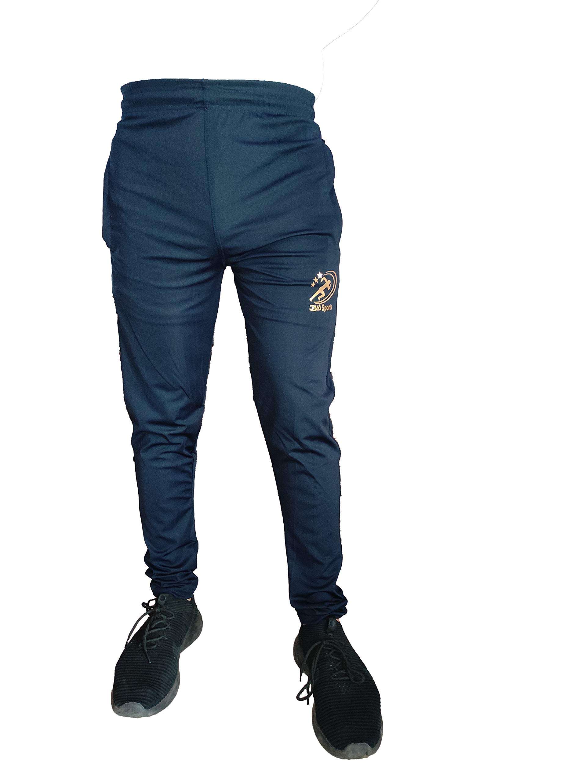 UV Creation Men's 4 Way Lycra Stretchable Regular Fit Track Pant Payjama (M, Blue) 1