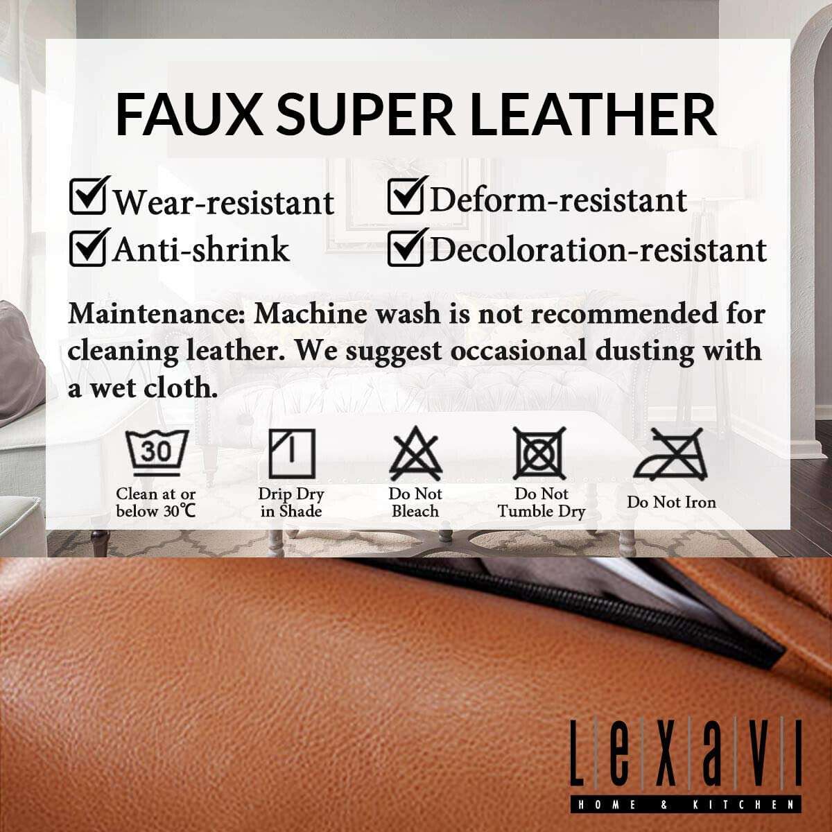 LEXAVI Brand Origial Faux Leatherette| 6 Month Warranty | Quality 4XL Bean Bag with Footrest & Comfy Cushion Filled with Beans (Ready to Use) Special for Corporate & New Year Gifts (Red) 2