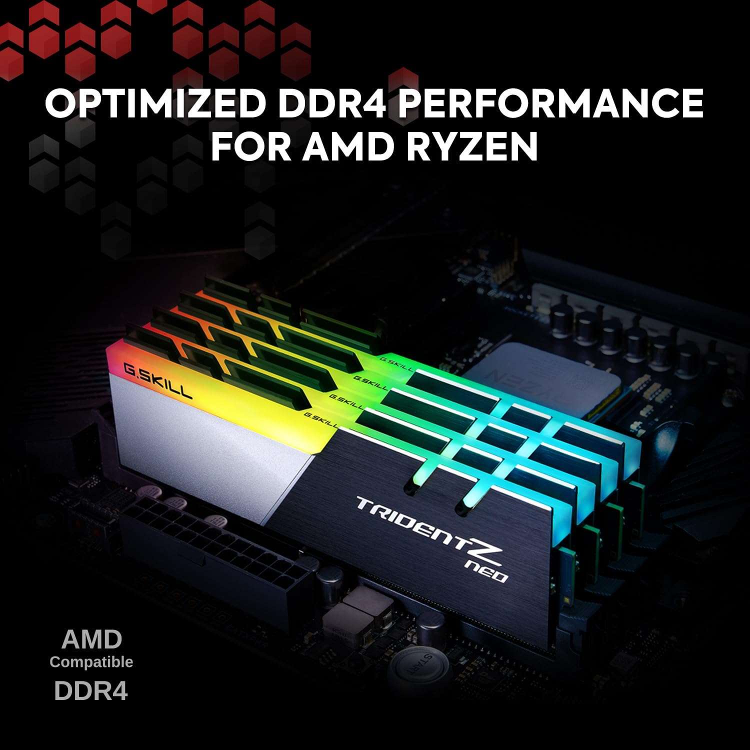 G.SKILL Trident Z Neo Series DDR4 RAM (XMP) 64GB (2x32GB) 3600MT/s CL18-22-22-42 1.35V Intel AMD Desktop Computer Memory U-DIMM (F4-3600C18D-64GTZN) 2