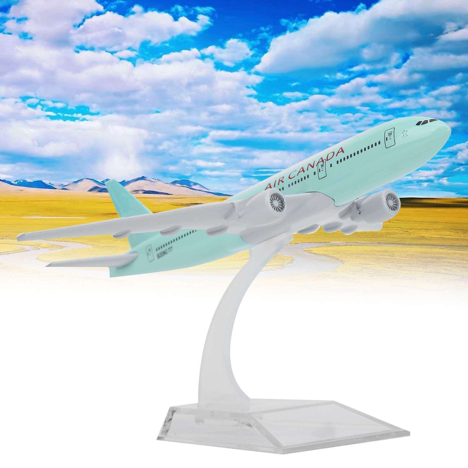 Fly Model, with Base Bracket Alloy Airplane Model, Beautiful Corrosion Resistance High Hardness for Kids Aviation Collection Office((Canada 777)) 1