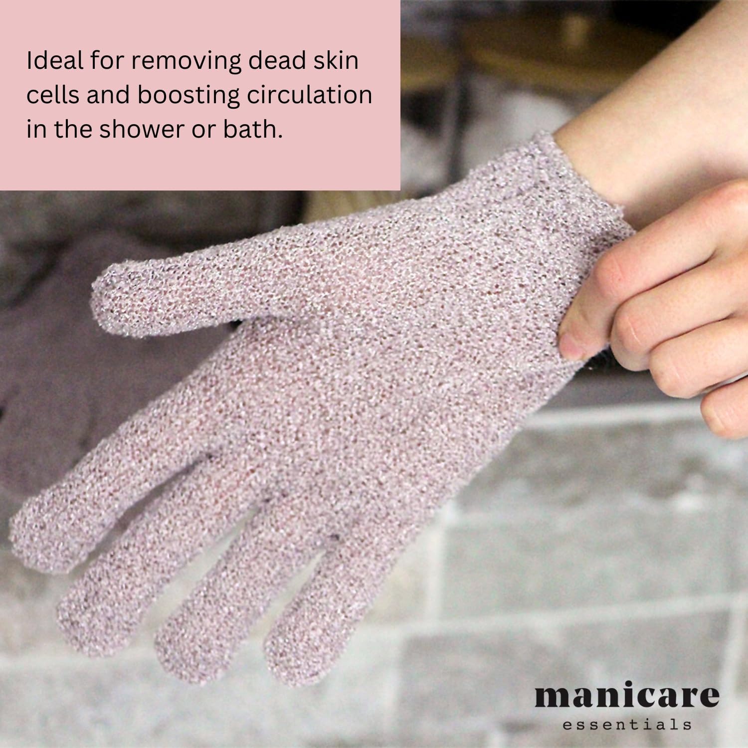 Manicare Exfoliating Gloves, Back And Body Scrubber, Shower Bath Spa, Cleansing, Washing, Exfoliating Wash Mitts, Loofah, Good For Circulation, Cellulite And Dry Dead Skin, One Size 5