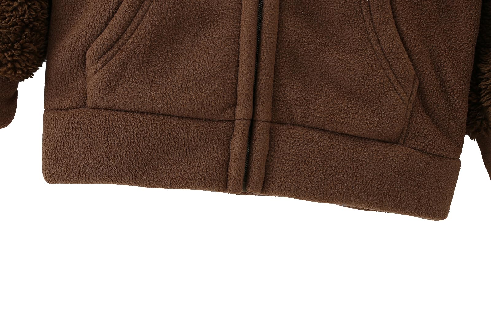 AMIYAN Bear Ears Shape Fleece Warm Hoodies Clothes Toddler Zip-up Light Jacket Sweatshirt Outwear For Baby Boys (Coffee, 2-3T) 5