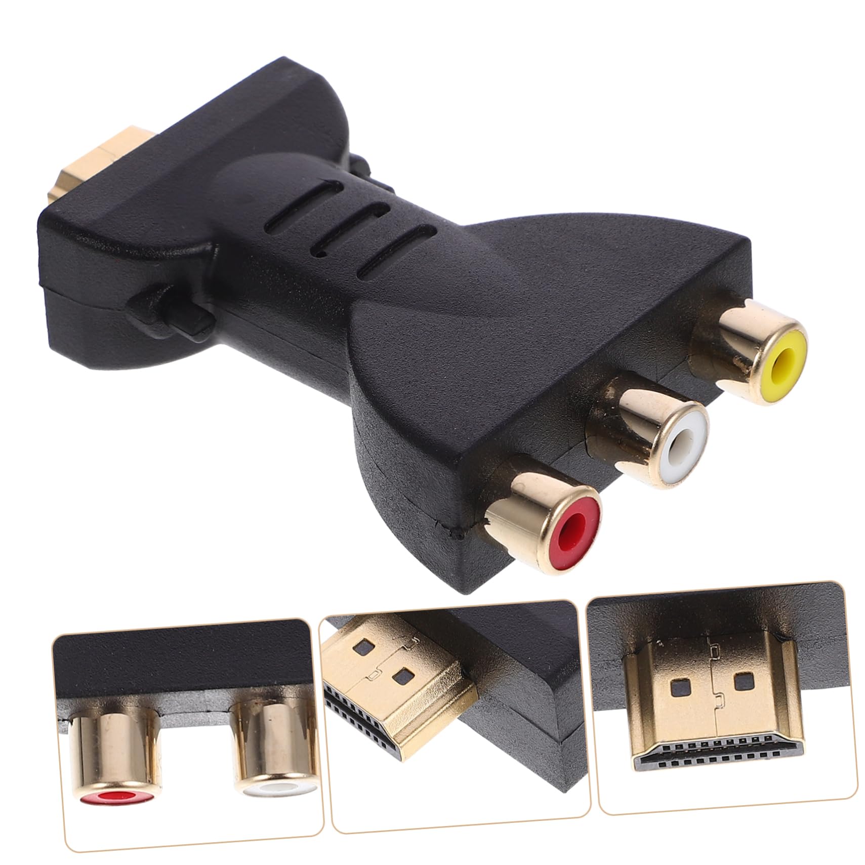 Cabilock 3 to Video Audio Adapter RGB Component Converter for for HDTV DVD Projector Home Theater Systems Black Random Color 4