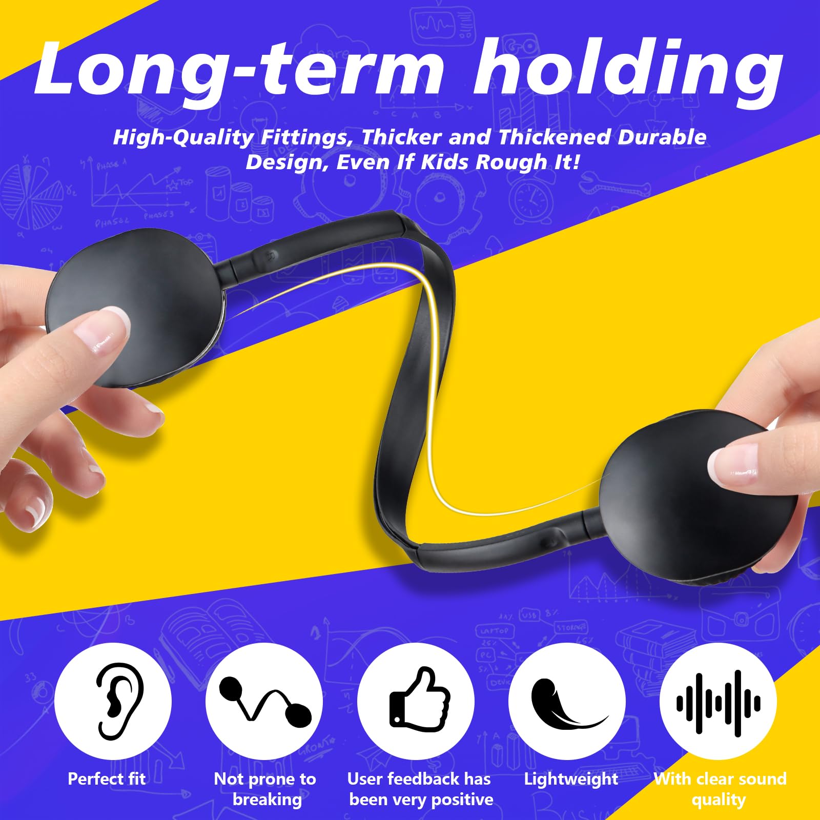 GDBOMA Type C Headphones Bulk for Classroom School Kids 10 Pack,USB C Wired Headphones for School Phone blet Laptop PC Online Class Meeting Web Conference Practice Test Black 6