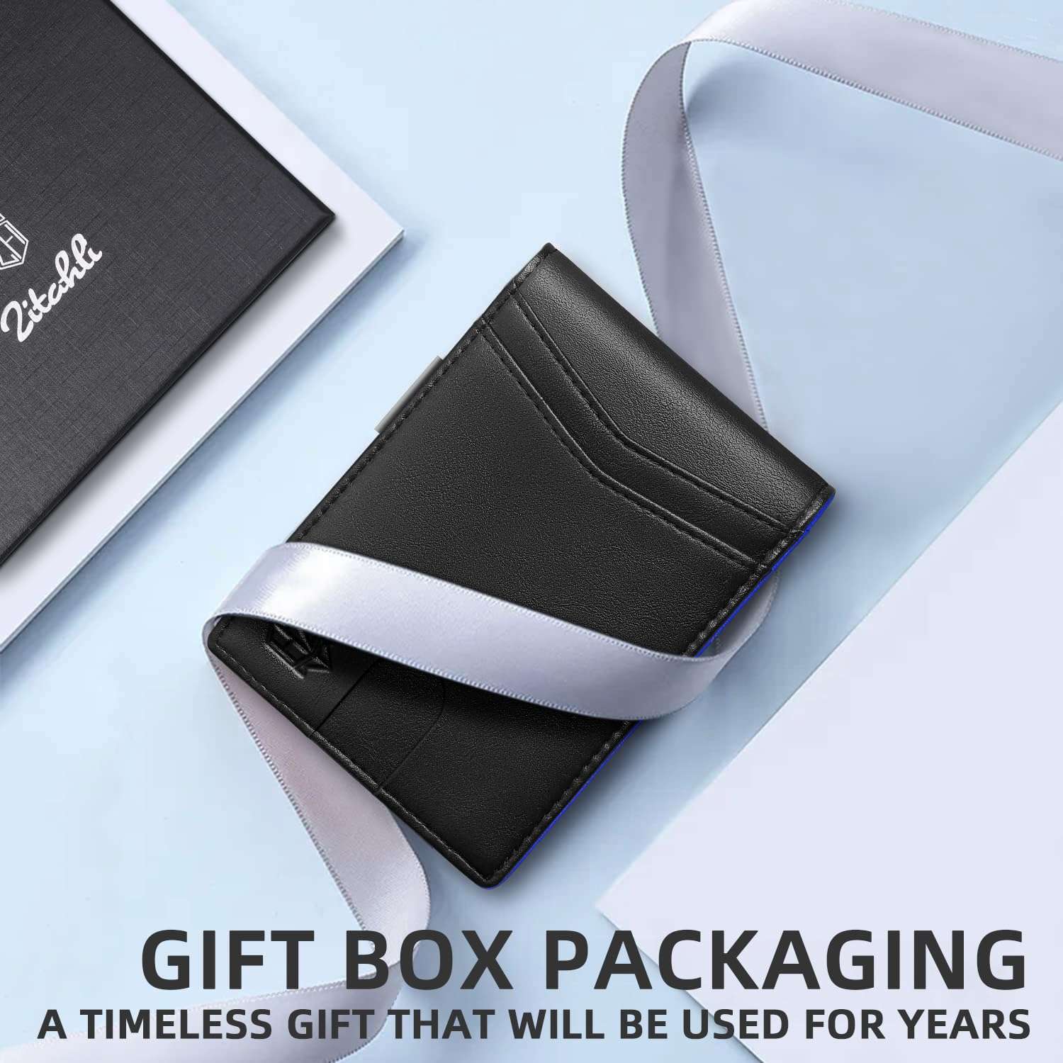 Zitahli Money Clip Wallets for Men,Slim Bifold Wallet 10-12 Cards, Mens Leather Wallet with ID Window,RFID Blocking Thin Minimalist Credit Card Holder,Gifts for Him 6