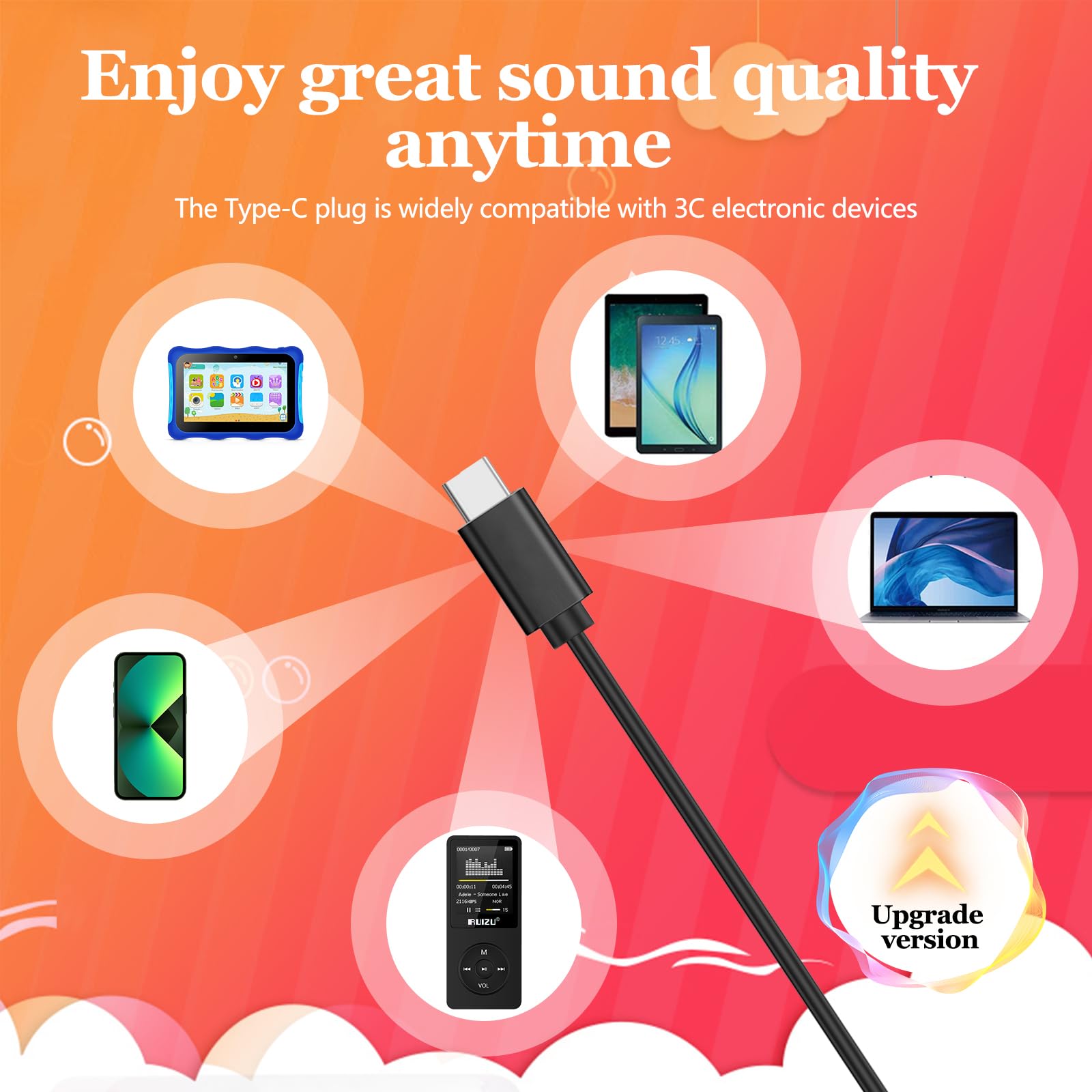 GDBOMA Type C Headphones Bulk for Classroom School Kids 10 Pack,USB C Wired Headphones for School Phone Laptop PC Online Class Meeting Web Conference Practice Test Mixed Color 6