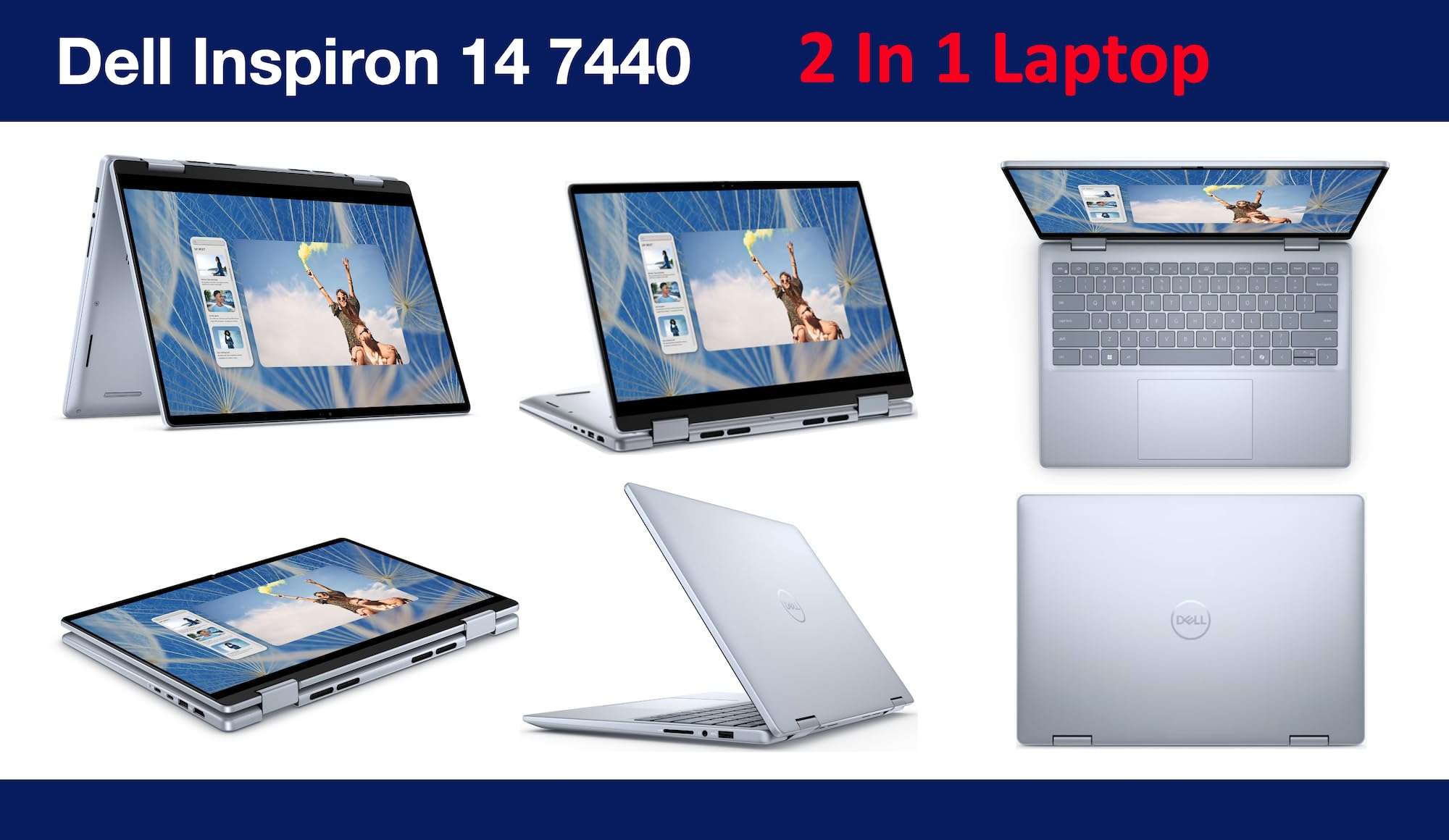 Dell Inspiron 7440 2-in-1 14.0" Touchscreen WUXGA Business Laptop (Intel Core 7 150U, 16GB DDR5 RAM, 1TB PCIe SSD, Backlit KB, Fingerprint, WiFi 6E, BT 5.3, SD Reader, Webcam, Win 11 Pro) 3