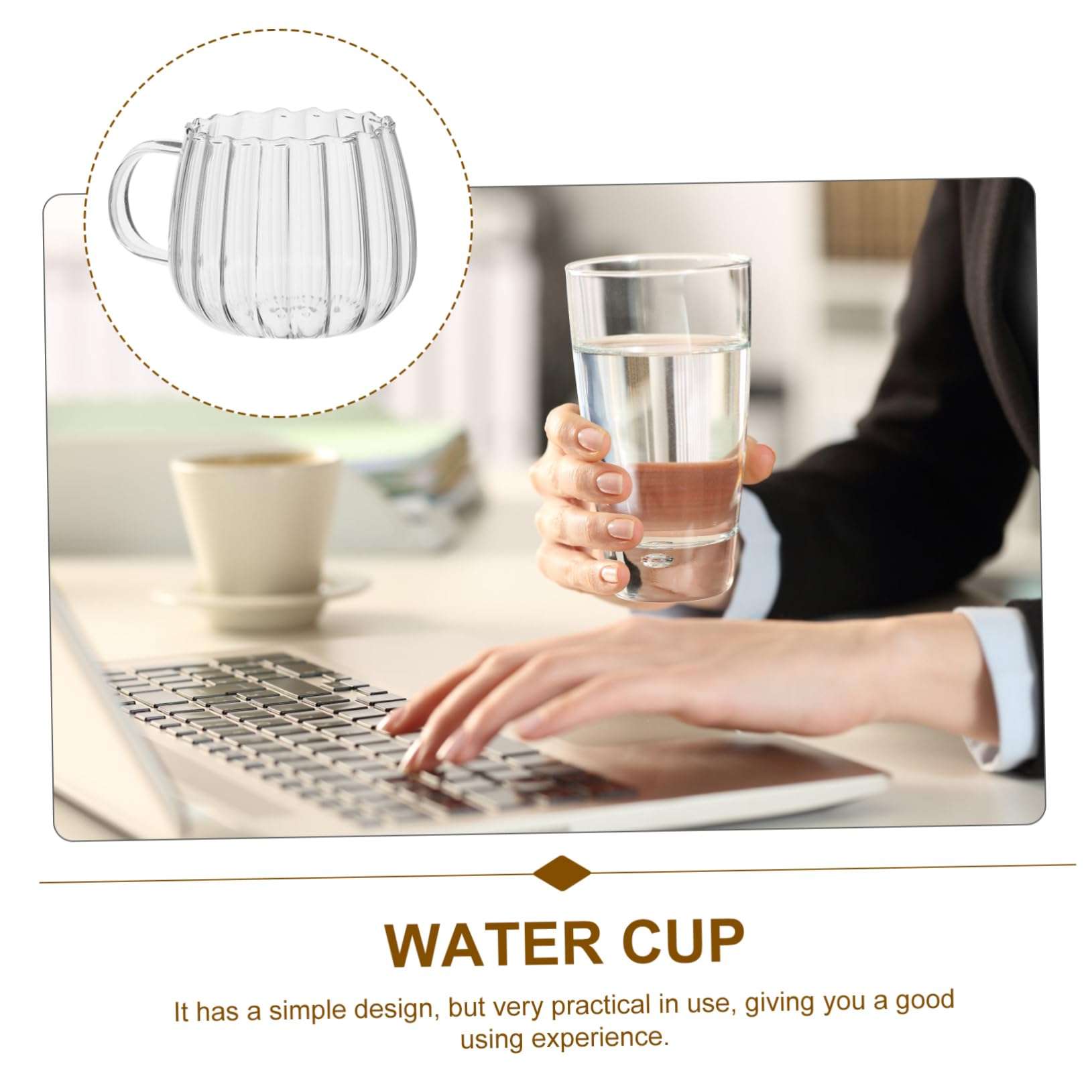 GREENADSCAPE 2pcs Glass Pumpkin Cups Halloween Mugs Teacup Hot Chocolate Drinks Jugs Flask Transparent Coffee Cup Oatmeal Mug Measuring Cup Spout Travel Mugs Giant Coffee Mugs Drink Garnish See 3