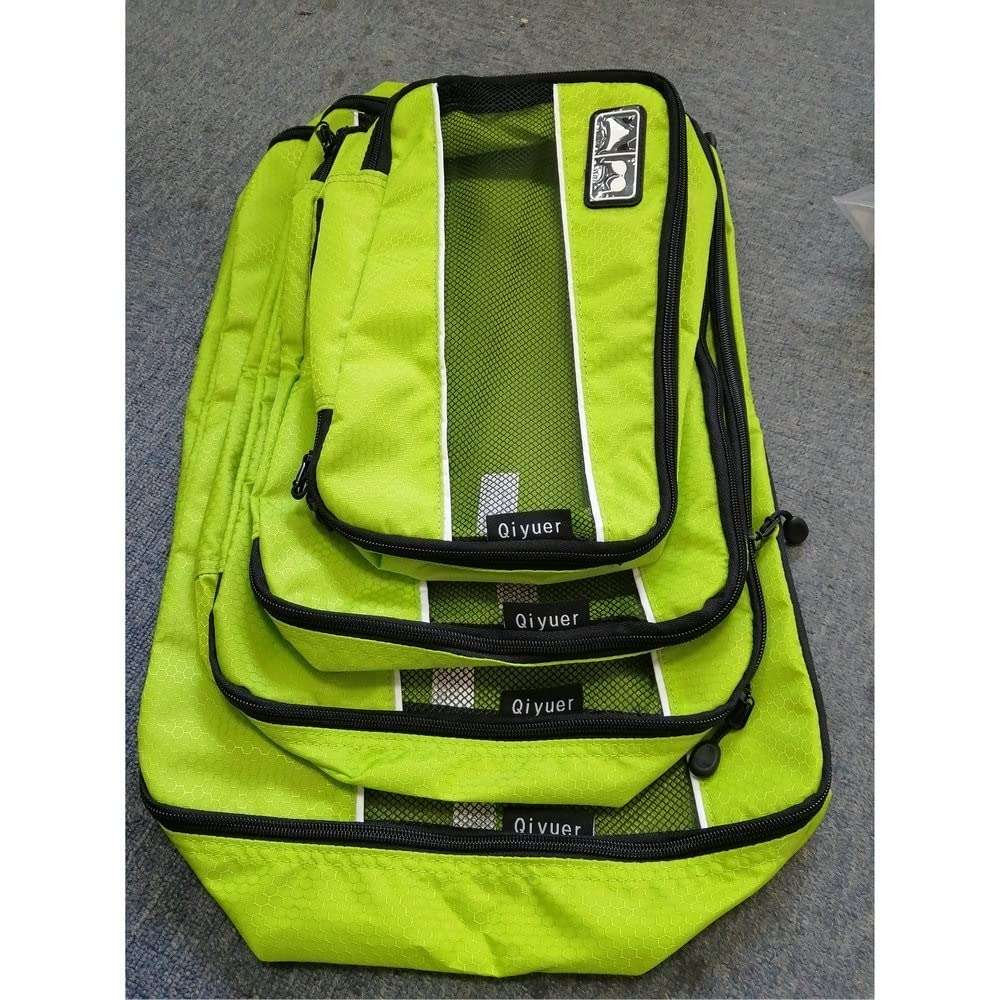 4 Piece Set High-Grade Suitcase Organizer Travel Packing Cube Nylon Breathable Men Women Luggage Organizer Cube Set (Color : B) (A) 5