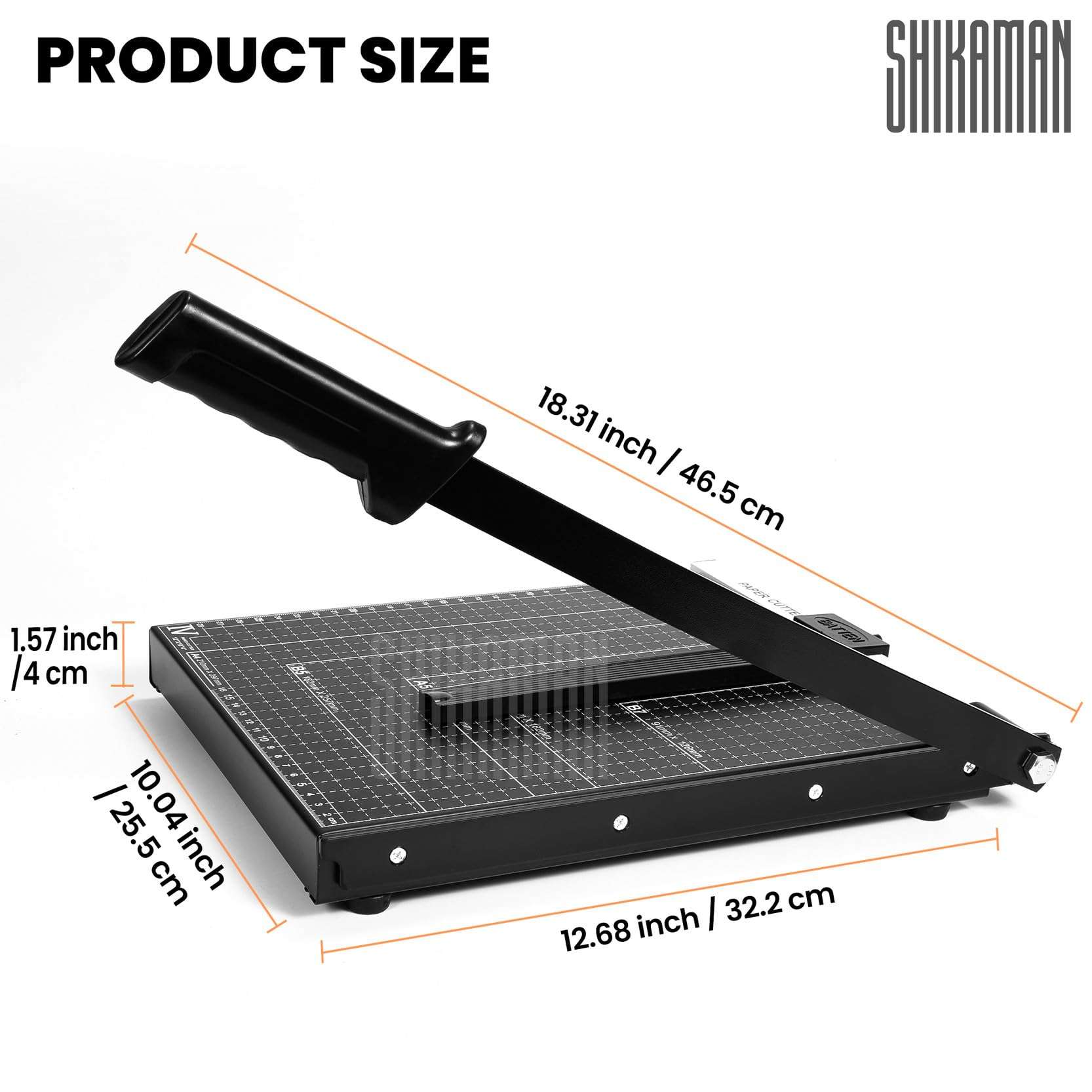 12" Guillotine Paper Cutter, 15 Sheets Capacity, Metal Base (Black A4, 12in 1P) 5