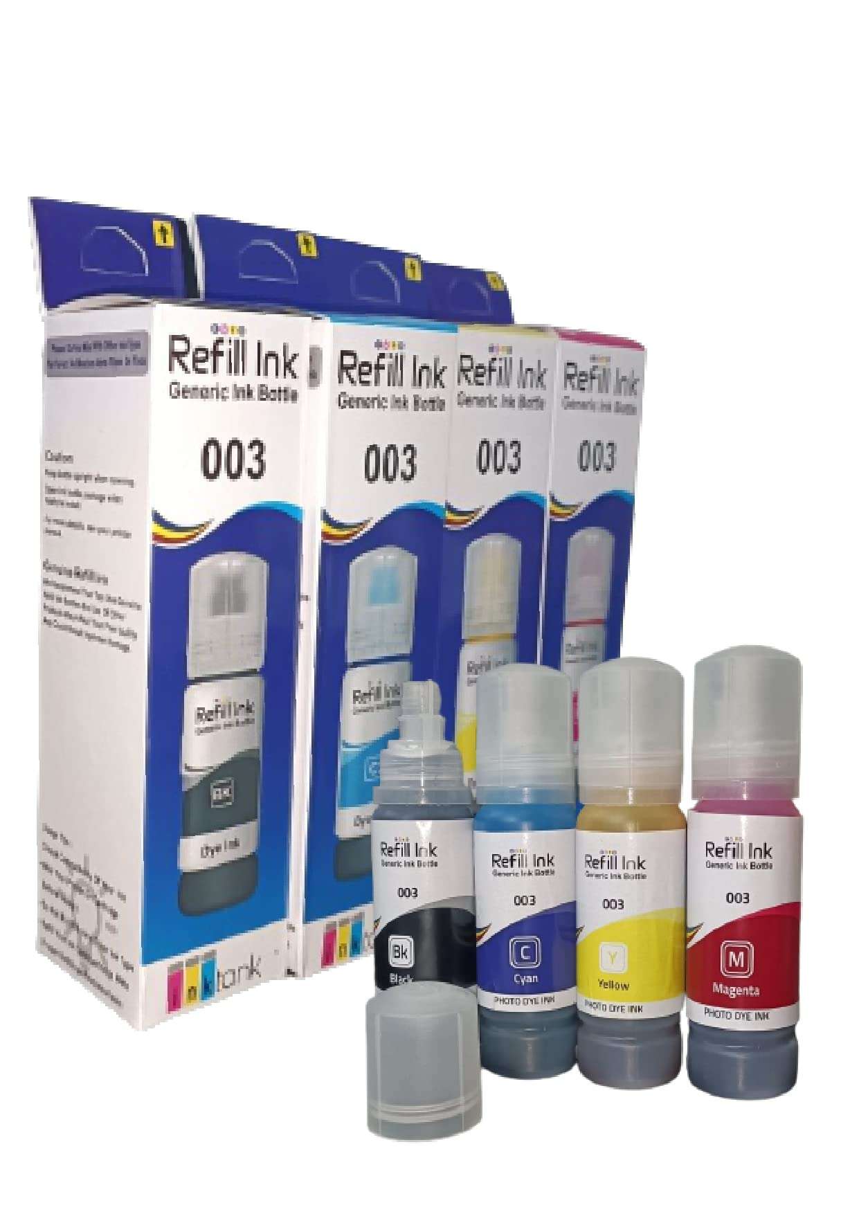 Refill Dye Ink Set Compatible 003 Compatible for Epson Ink Bottle L3110, L3150, L5190, L1110, L4150, L6170, L4160, L6190, L6160 1