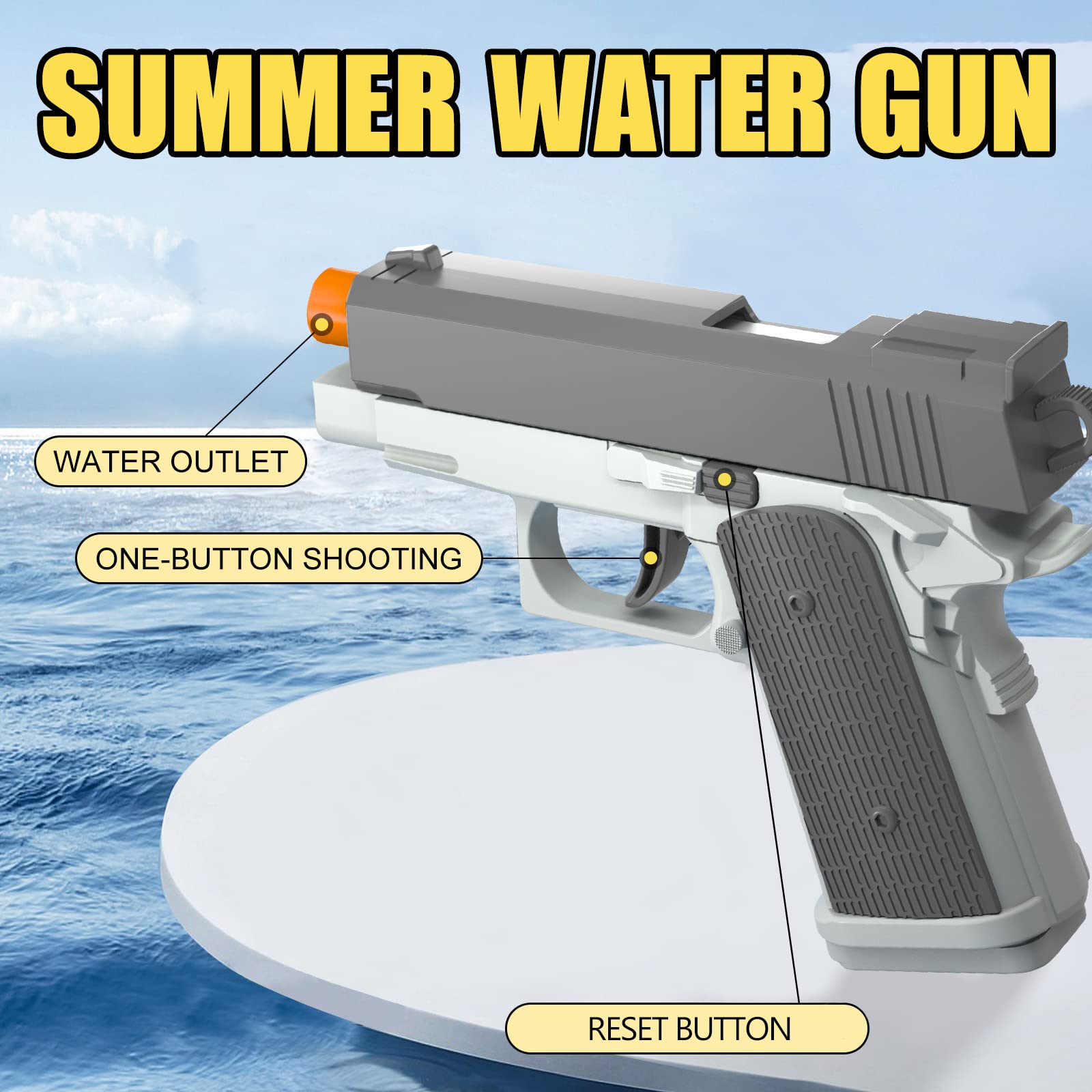 generic 2 Pack Water Guns Squirt Guns Water Soaker Gun Water Blaster for Summer Long Range Shooting Games Outdoor Toys Water Blaster Pistol for Kids Adults 5
