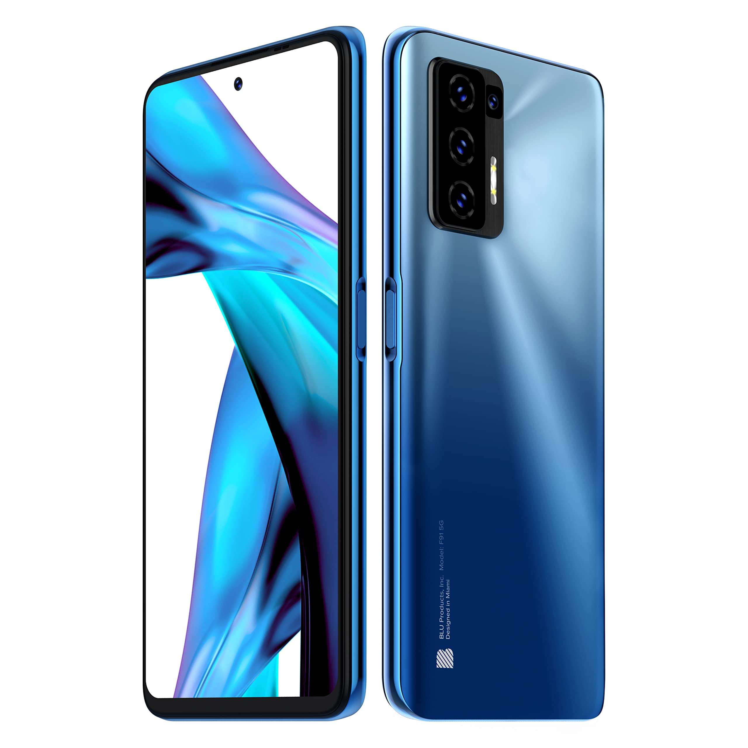 BLU F91 5G | 2022 | 3-Day Battery | Unlocked | 6.8” Full HD+ Display | 128/8GB | 48MP Quad Camera | NFC Capable | US Version | US Warranty | Sky Blue 3