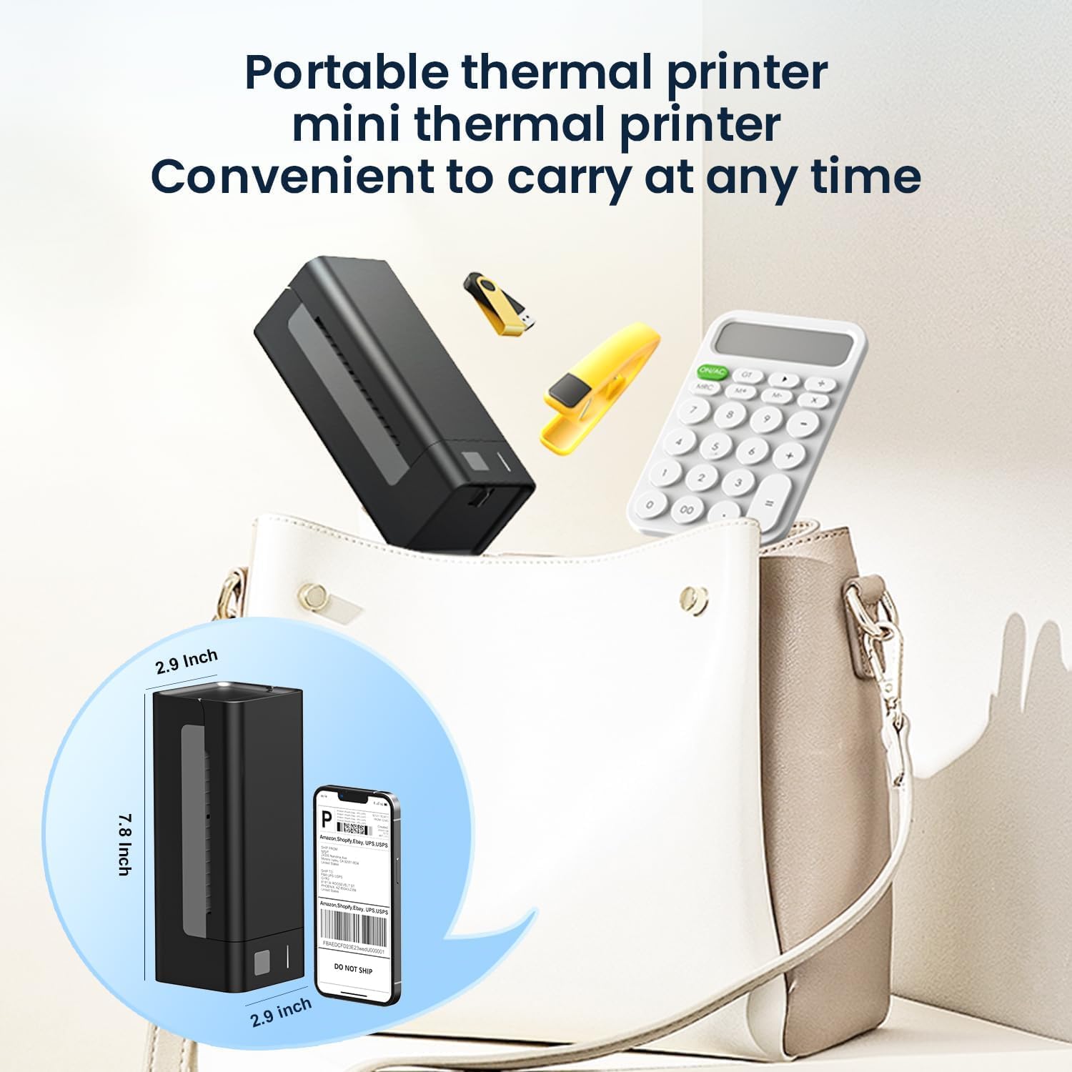 BRONTIX Bluetooth Thermal with Stand Printer 4x6 inch Label for Business | Bluetooth inkless Printer | | 203 DPI | Barcode Printer Machine | Label Printer Machine 6
