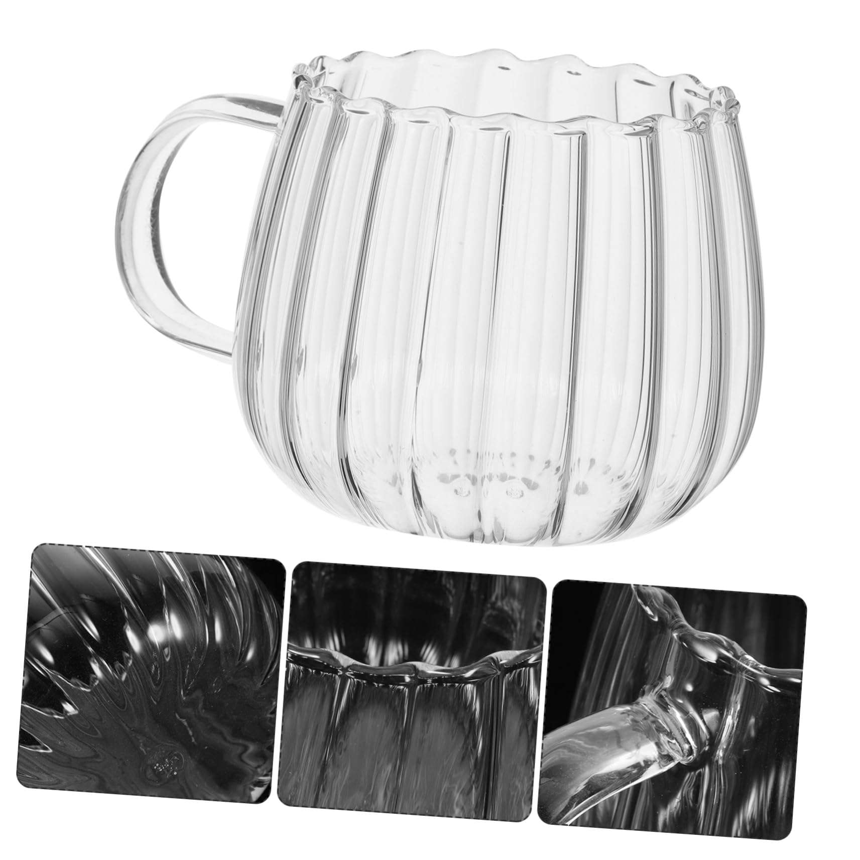 GREENADSCAPE 2pcs Glass Pumpkin Cups Halloween Mugs Teacup Hot Chocolate Drinks Jugs Flask Transparent Coffee Cup Oatmeal Mug Measuring Cup Spout Travel Mugs Giant Coffee Mugs Drink Garnish See 6