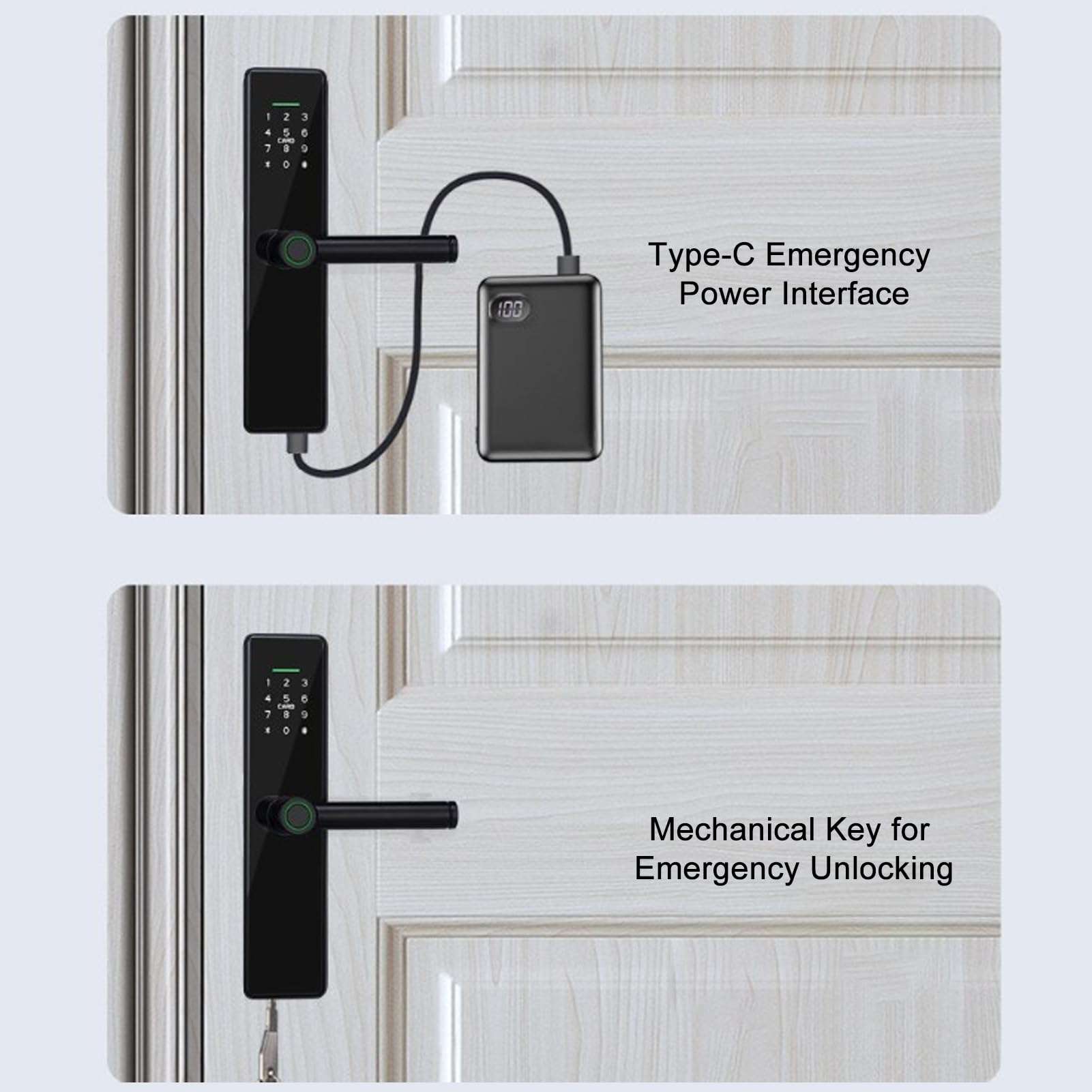 Smart Door Fingerprint Password Digital Lock with Keypad, Keyless Entry Door Lock with App Control for Home Apartment Hotel 5