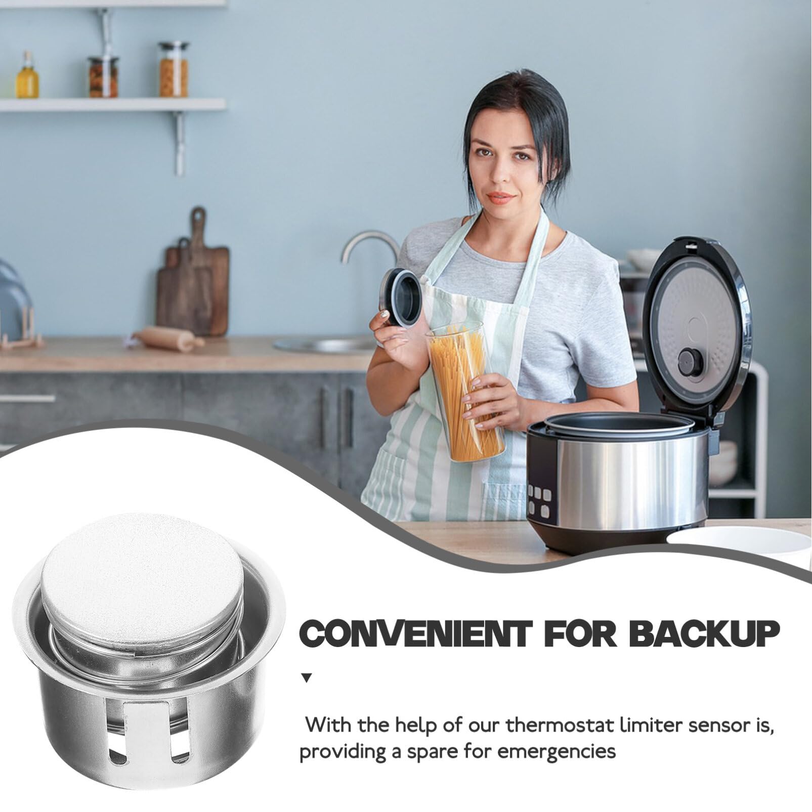 SOLUSTRE Rice Cooker Sensor Rice Cooker Temperature Sensor Round Magnetic Center Thermostat Sensor, 2pcs Electric Rice Cooker Limiter Sensor Rice Cooker Repairing Parts Accessories 5