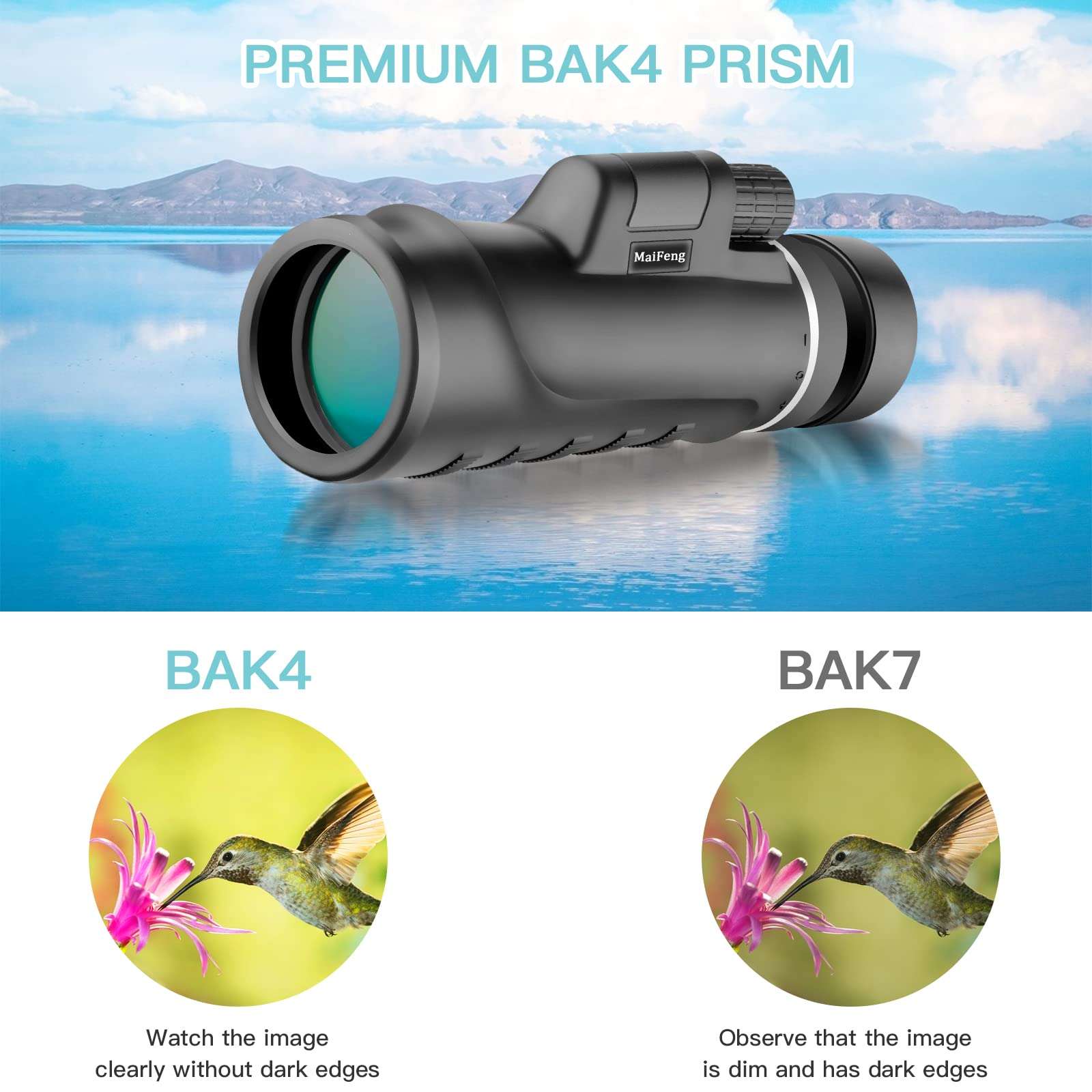 Monocular Telescope, 44x50 High Powered Monoculars for Adults Kids, Monocular Telescope for Smartphone, Monocular for Bird Watching Hunting Hiking Concert Travelling 3