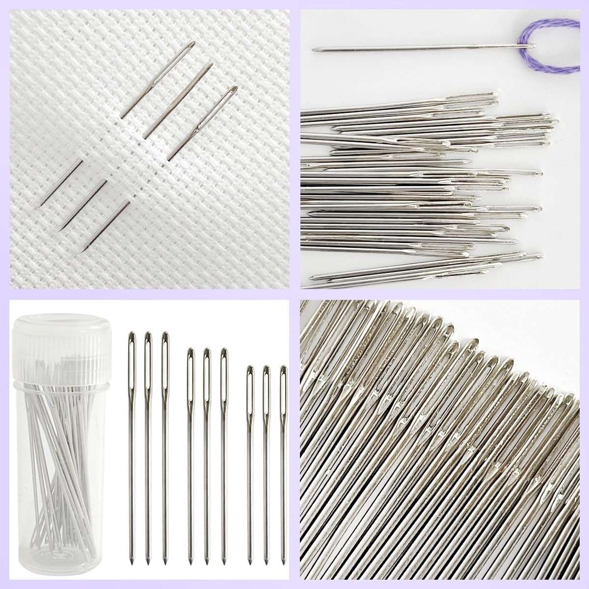 Embroidery Needles Large Eye, Sewing Needles,Stainless Steel Embroidery Thread Needle,Handmade Yarn Knitting Needles Leather Needle (67251) 6