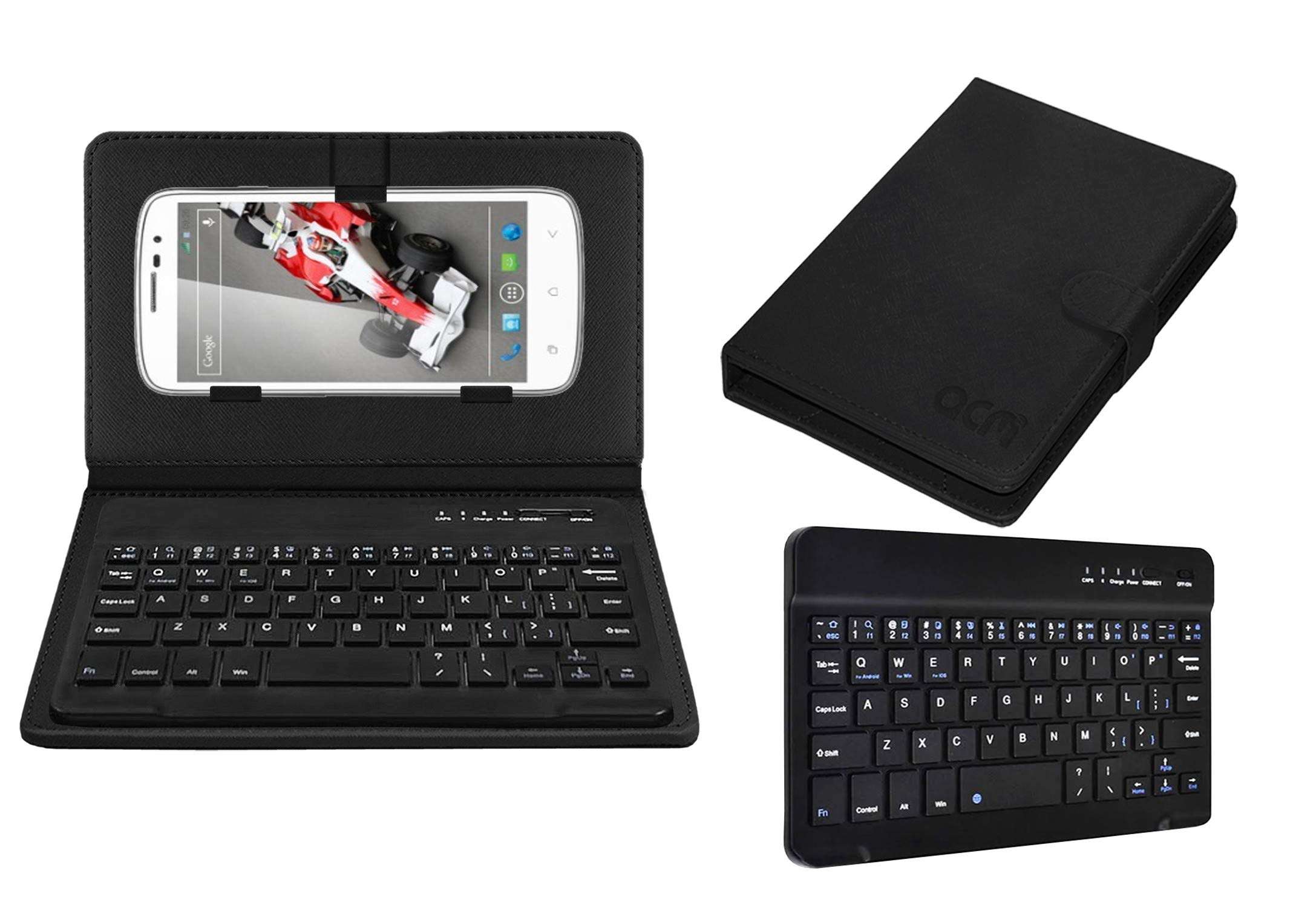 Acm Bluetooth Keyboard Case Compatible with Xolo Q1000 Opus Mobile Flip Cover Stand Study Gaming Black 1