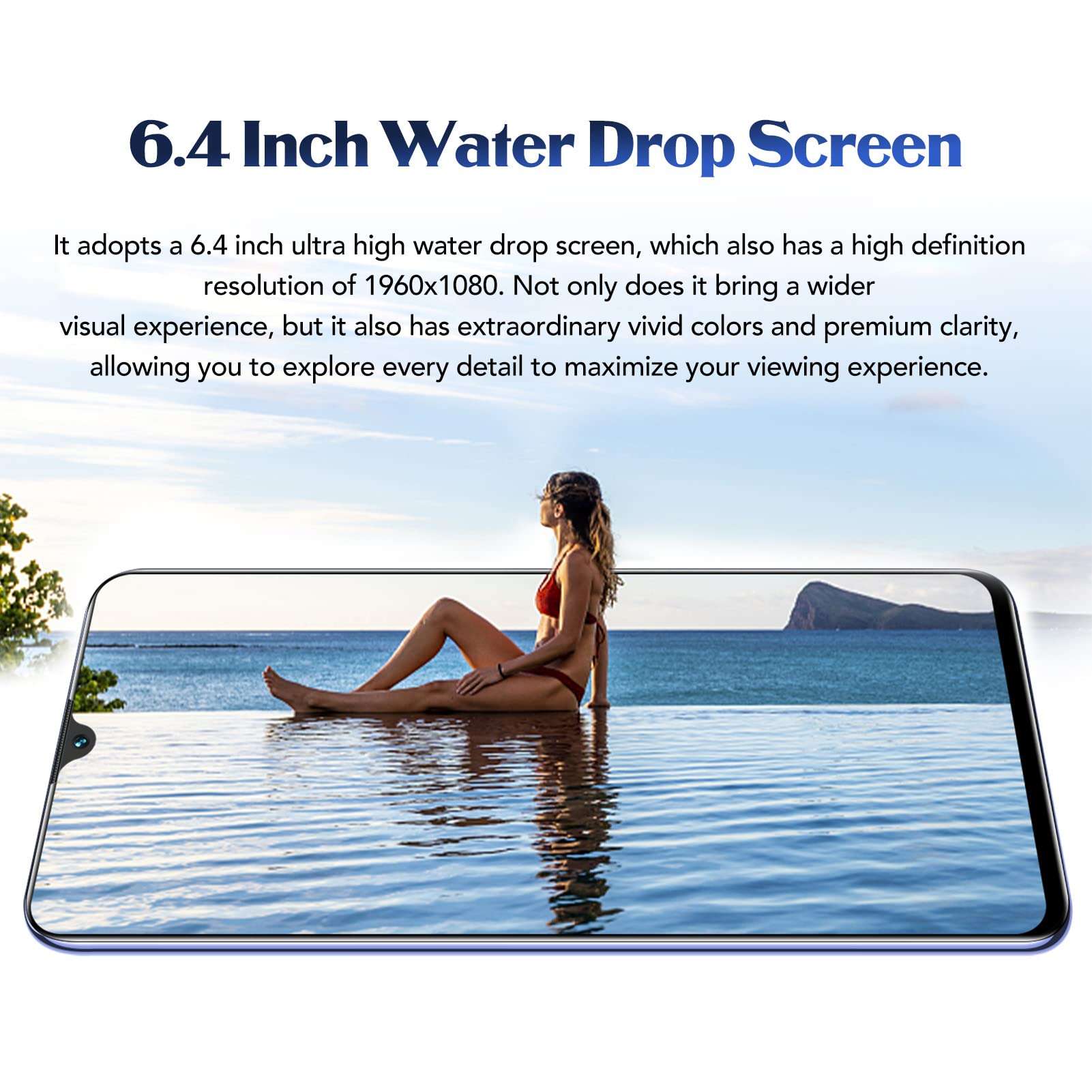 I14pro Max Smartphone Unlocked, 6.1in Android Smartphone 4GB RAM 32GB ROM, 6800mAh Mobile Phone with Rear 16MP Front 8MP Camera(Green)(US) 4