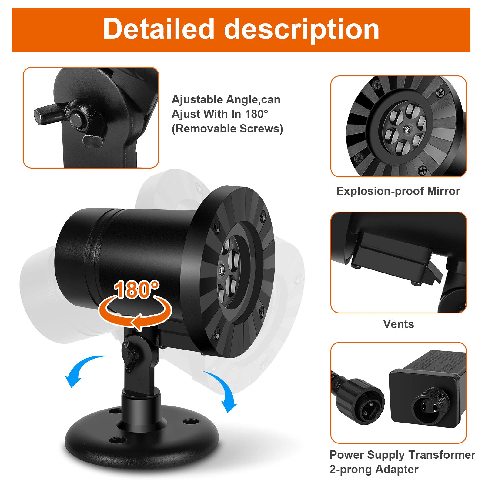 Christmas Projector Light Outdoor Waterproof Dynamic Santa Claus Projection Lamp Adjustable LED Landscape Lighting for Christmas Xmas Holiday Party 5
