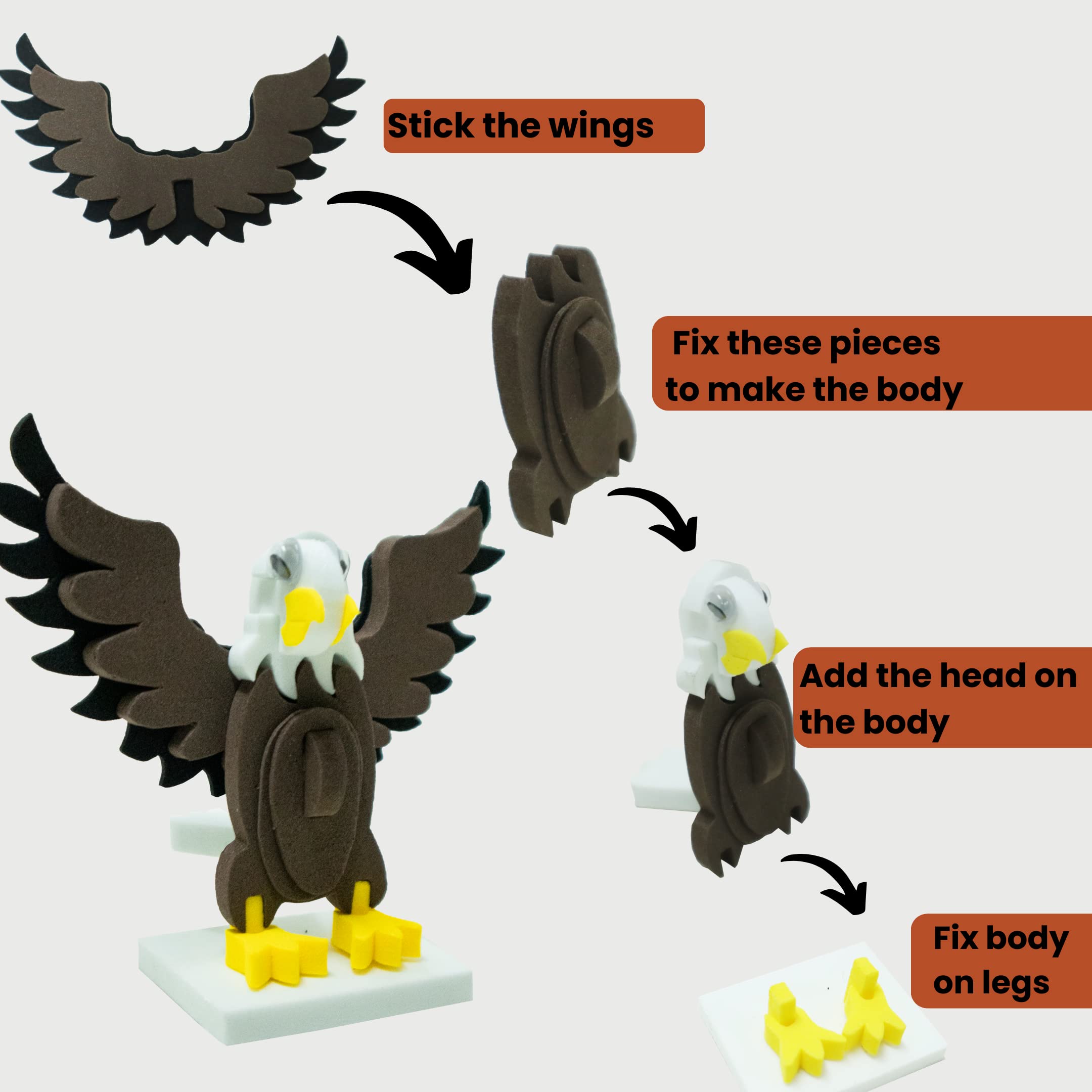 Meeksky Art and Craft- Birds Worldwide- 13 Make & Play with Birds Models- Construction Set 4